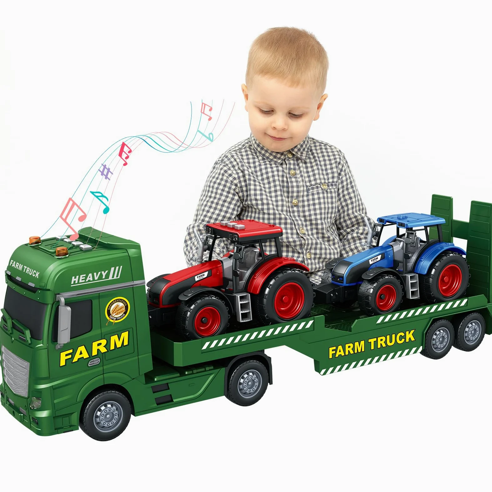 Giocattoli per camion per bambini 3 4 5 9 anni, veicolo con luci e suoni