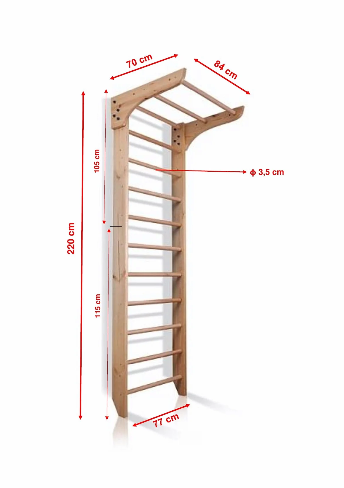 Scala Svedese, Ginnastica, Sport Kinder-1-220 Gym, Barra a Muro - Magazzino UE