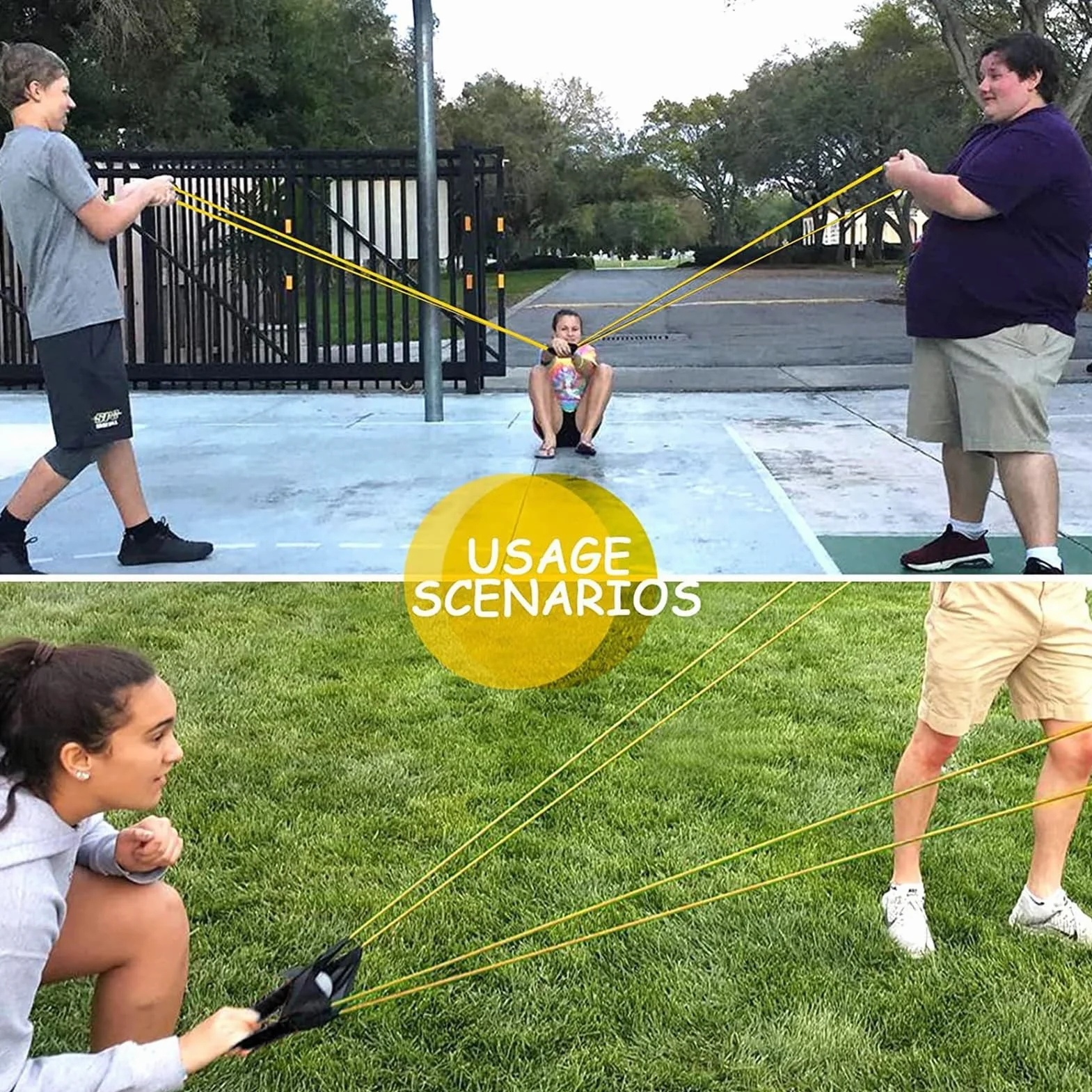 Fionda gigante per palloncini d'acqua – lanciatoie potenti, kit di tiro a lungo raggio | accessorio sportivo per giardino, spiaggia, competizione con amici, festa all'aperto, lancio patate e calcio