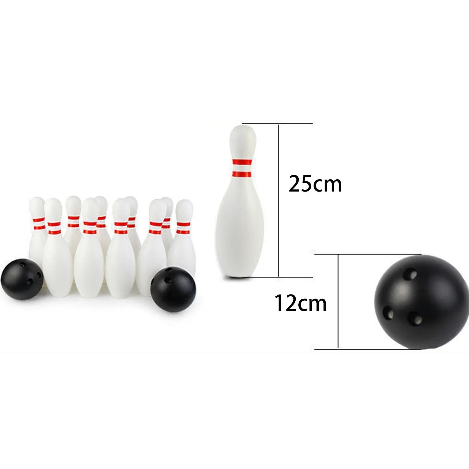 Set da Bowling per Bambini da 12 Pezzi, con Birilli E Palle, Ideale per Il Realizzato con per attività, 25 Cm