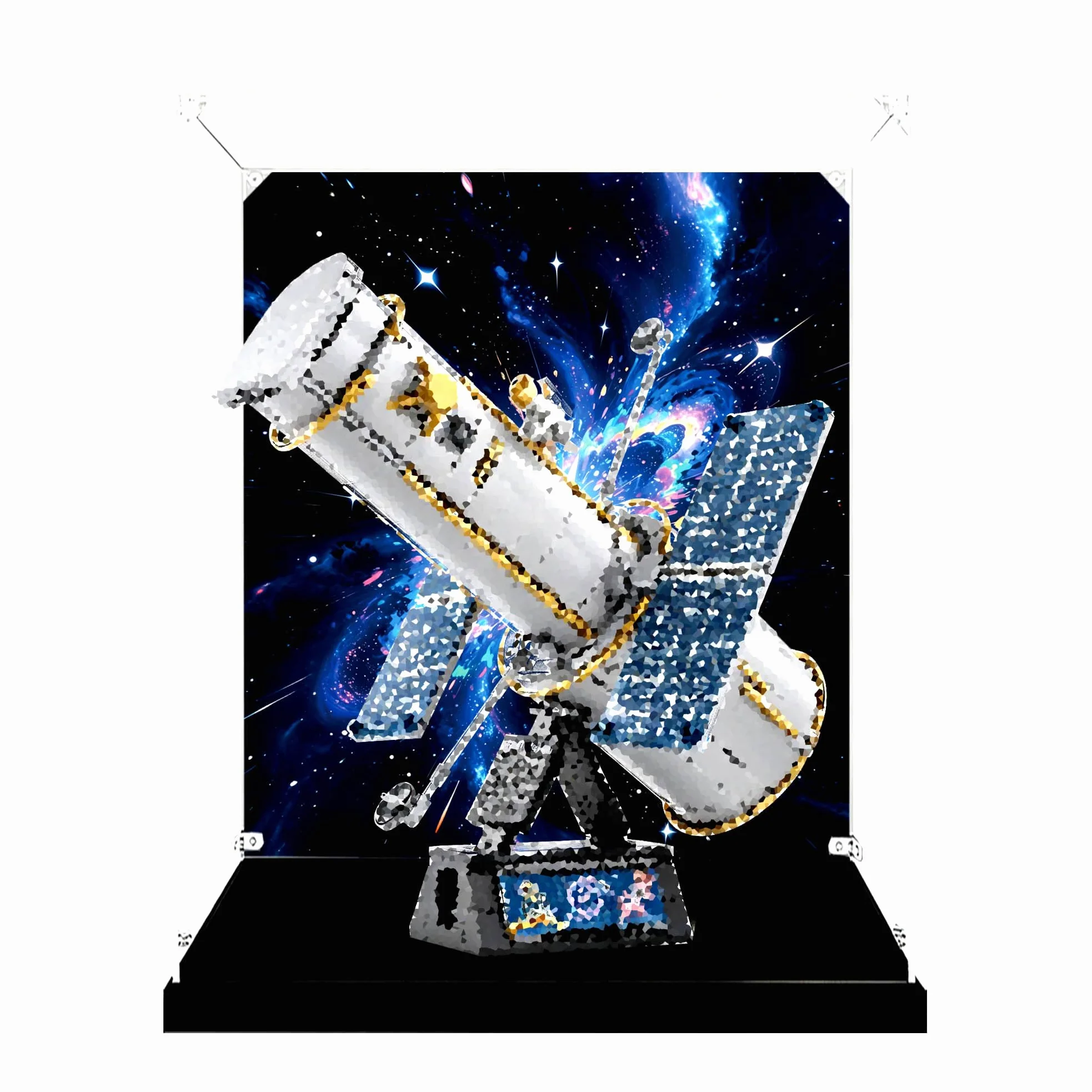 Vetrina, per set di telescopi spaziali Le-go 11382 (Sfondo 1) | Scatola da vetrina antipolvere, per riporre la casa, compatibile con telescopio spaziale 11382 (solo scatola)
