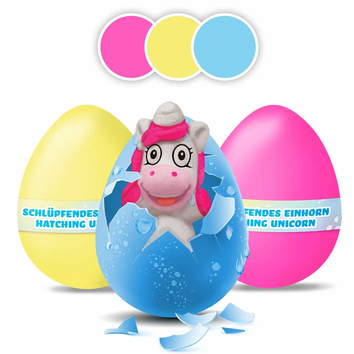 CRAZE MEGA EGG UNICORN, Confezione da 3 UnicornI che si schiudono in acqua, uova Unicorno che cresce nell acqua diversi modelli, giochi bambini uovo da cova, uovo di Pasqua unicorno.