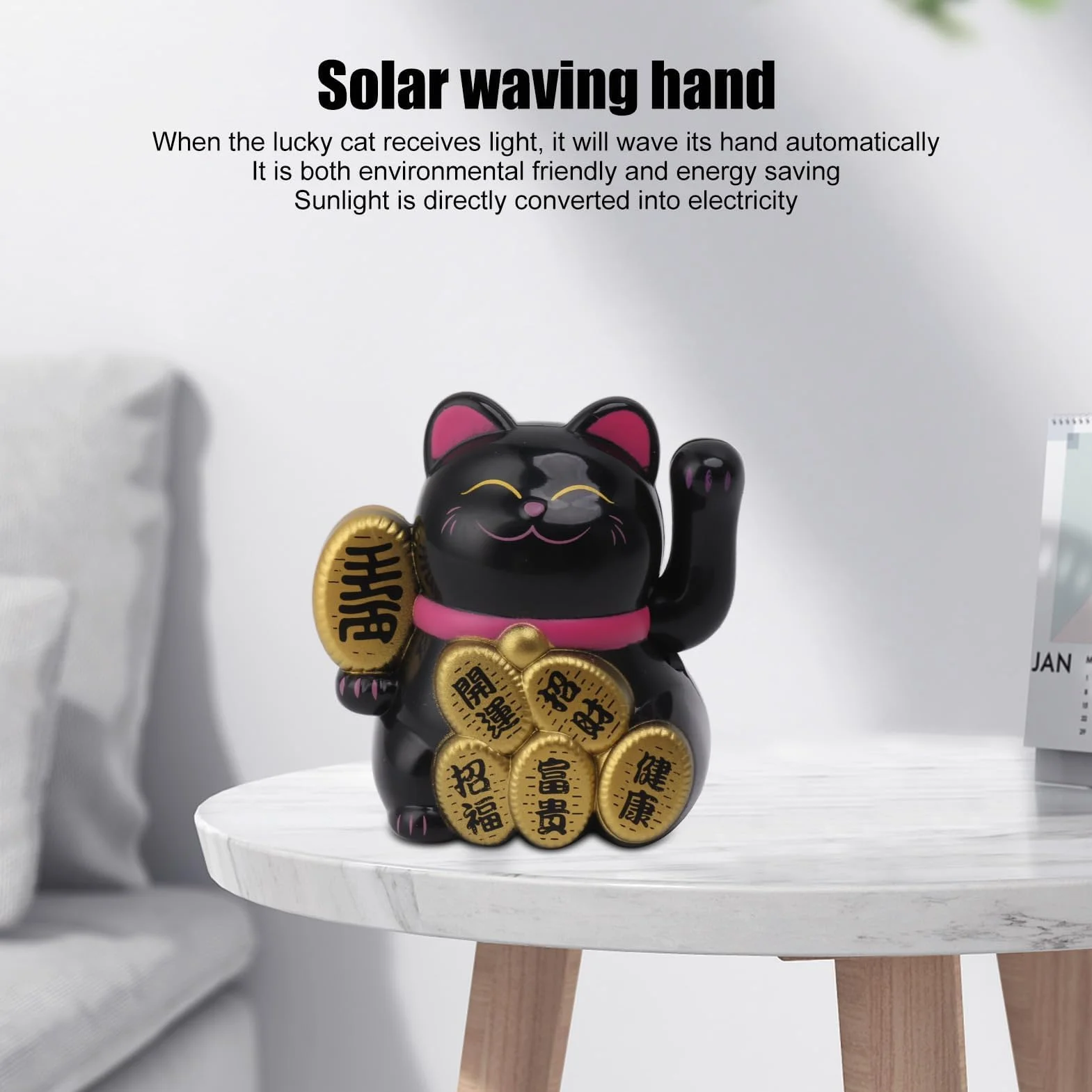 Set di Braccia Ondeggianti Gatto Fortunato, Simpatico Gatto Ondeggiante Ad Energia Solare Maneki Neko Braccio Ondeggiante per Soldi della Fortuna e Buona Fortuna Decorazioni per
