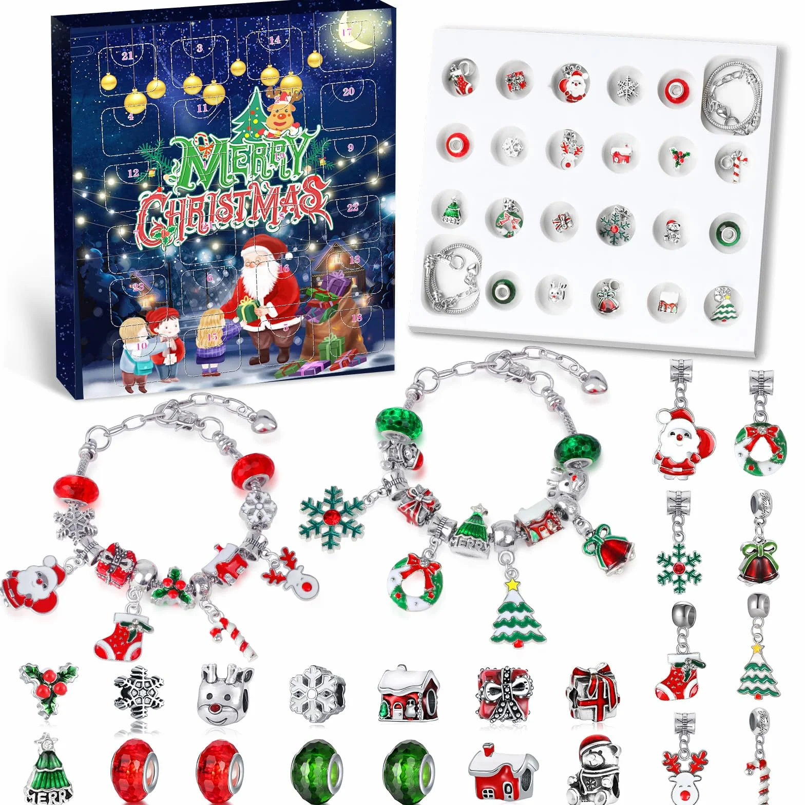Calendario Avvento 2026 Bambina Natale Ragazze Calendario dell'avvento Gioielli Fai da Te Artigianato Regali 5-12 Anni Braccialetti con Ciondoli Regalo di Natale Ragazze 5 6 7 8 9 10 11 12 Anni