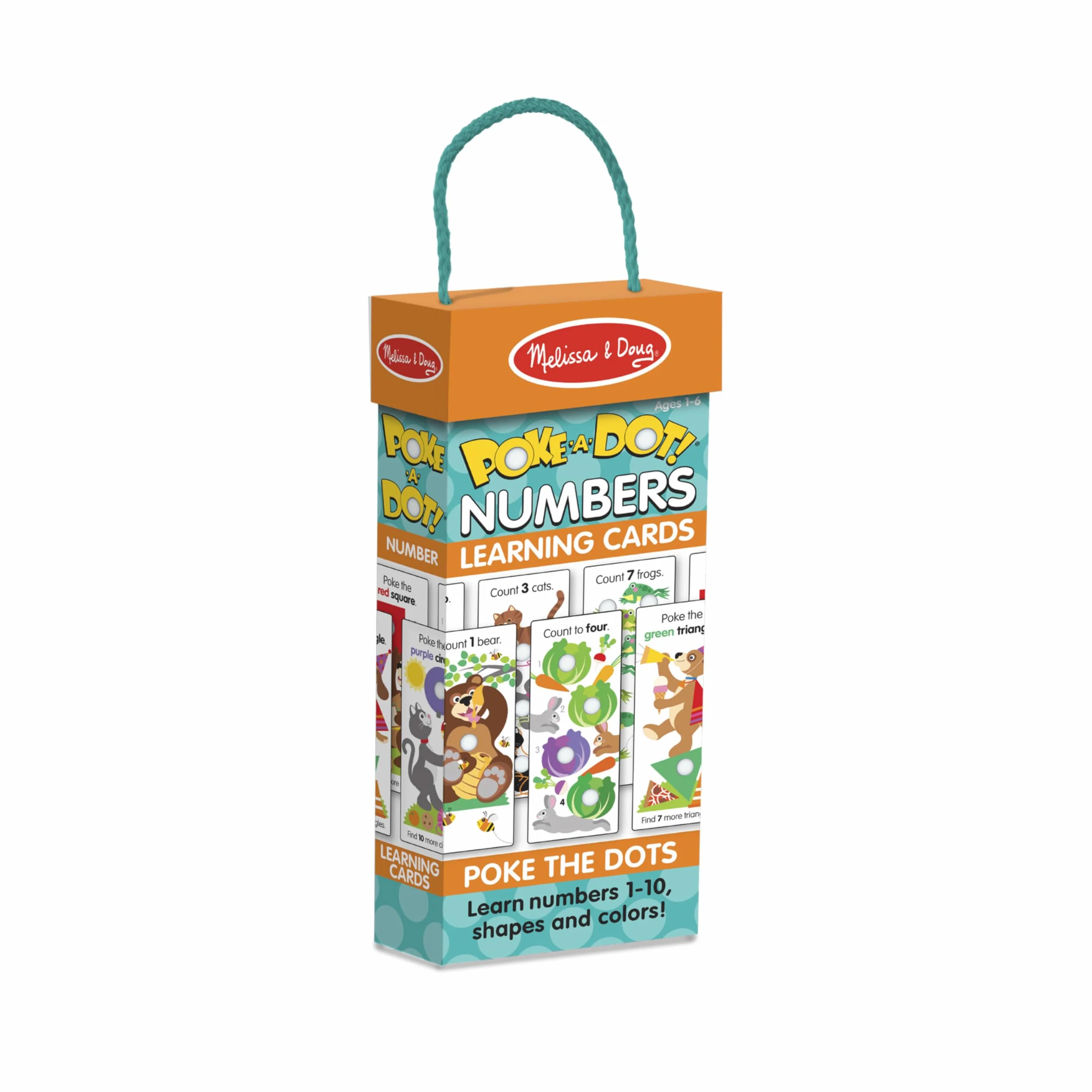 Melissa & Doug Poke-a-Dot! Numeri, forme e colori, carte di apprendimento jumbo, 13 schede flash interattive su entrambi i lati, attività educative per bambini e bambini in età prescolare, età 1+