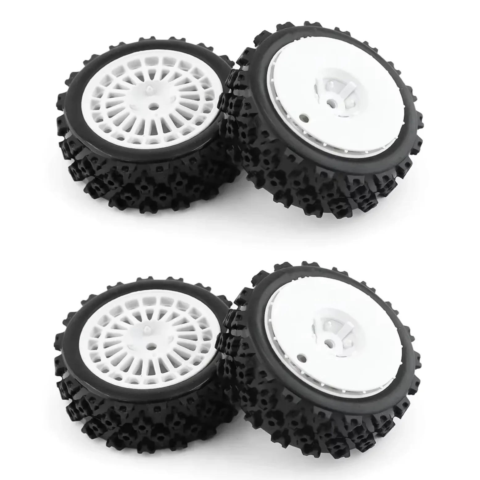 RC Car Pneumatico Ruota Compatibile con Tamiya XV01 TA06 per TT01 TT01E per TT02 per TT02B 1/10 RC per Ricambi per Auto da per Corsa Accessori 72mm Gomma per Pneumatici Ruota(White Disc)