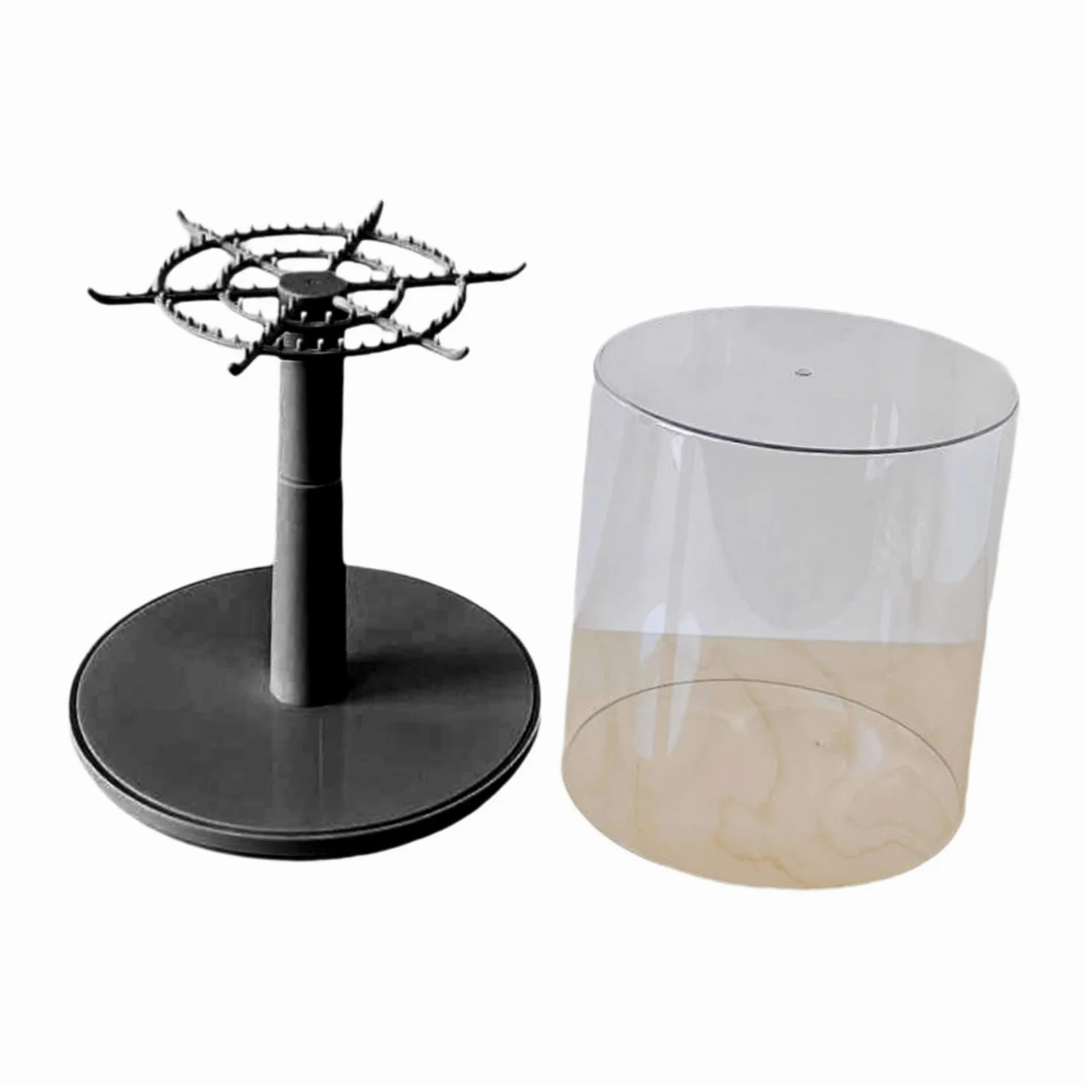 Espositore trasparente per bambole, supporto rotante per action figure, vetrina trasparente con protezione antipolvere, 26 x 23 cm