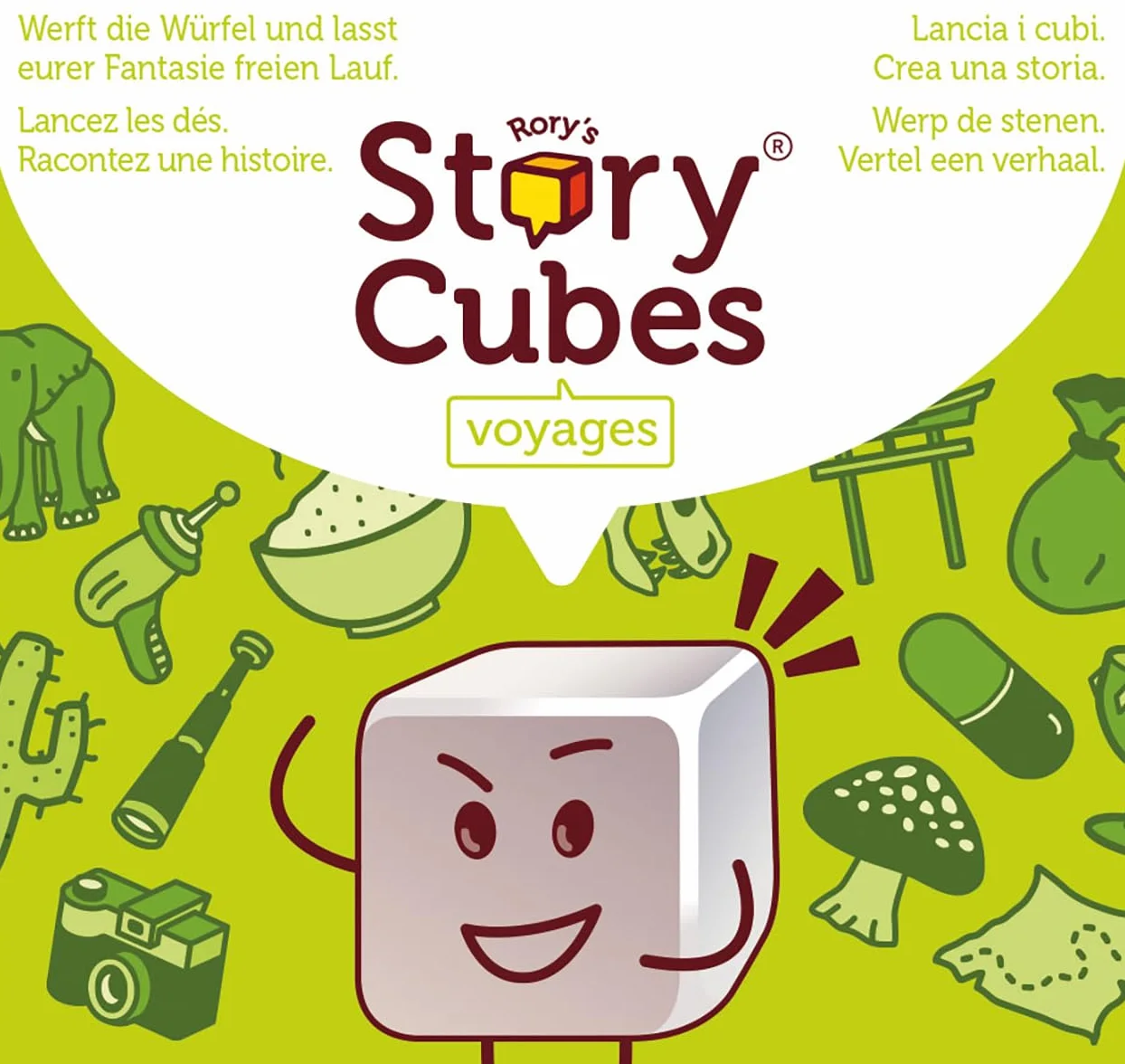 Asmodee, Rory's Story Cubes: Voyages, Zygomatic, gioco di famiglia, 1+ giocatore, dai 6+ anni, 20 minuti, gioco in tedesco, francese, italiano e olandese
