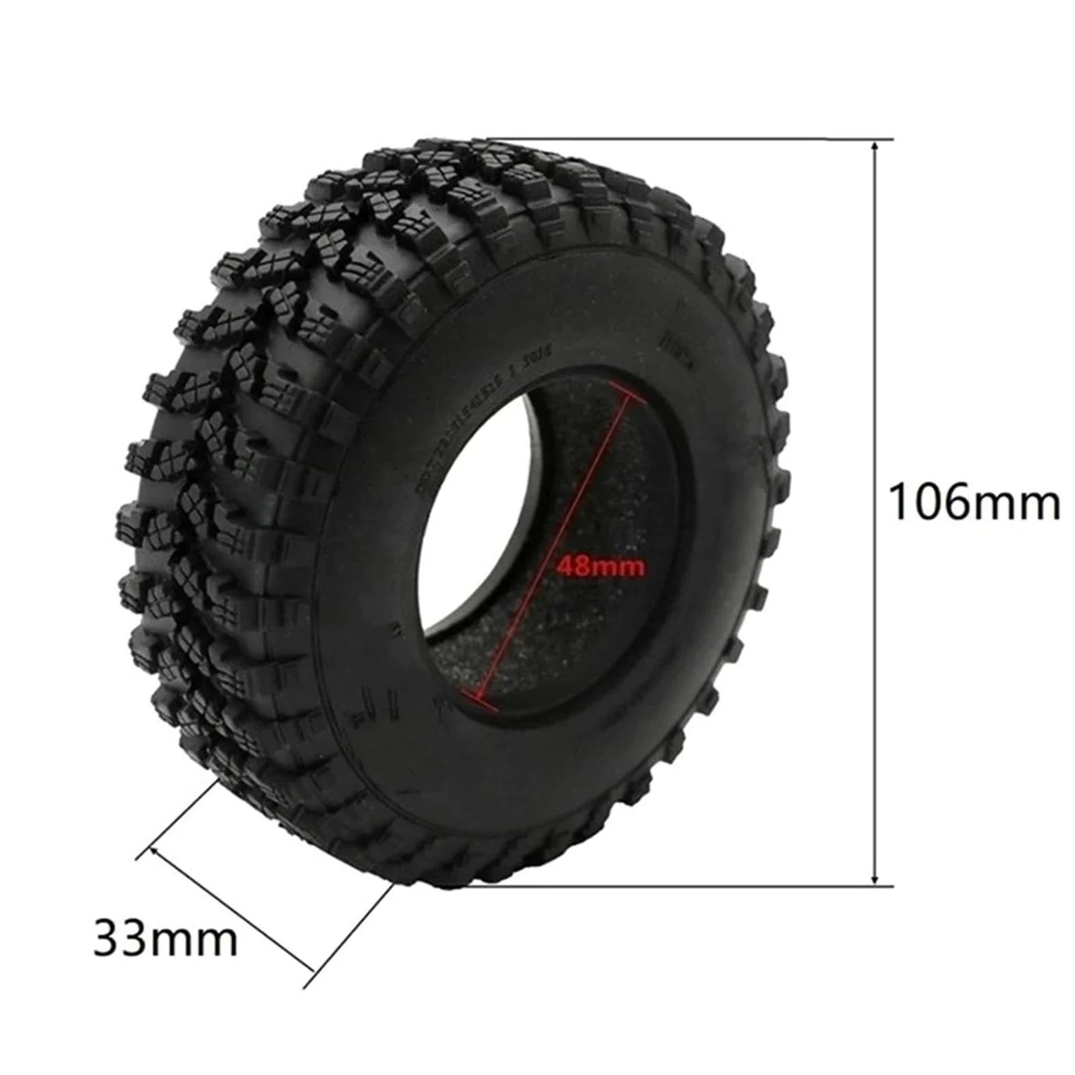 RC Pneumatici Ruote Compatibile Con Traxxas Per TRX4 Per D90 Per Axial SCX10 Per Redcat Per MST 4PCS 106Mm 1.9 Pneumatici Delle Ruote In Gomma 1/10 RC Crawler Car