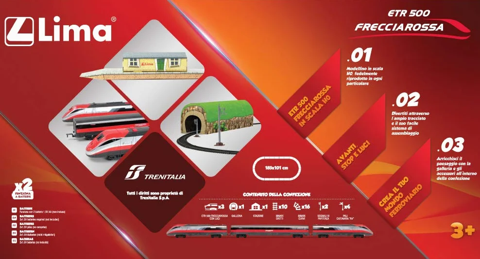 Lima HL1403 Frecciarossa ETR 500 - Set di treni B/O analogico