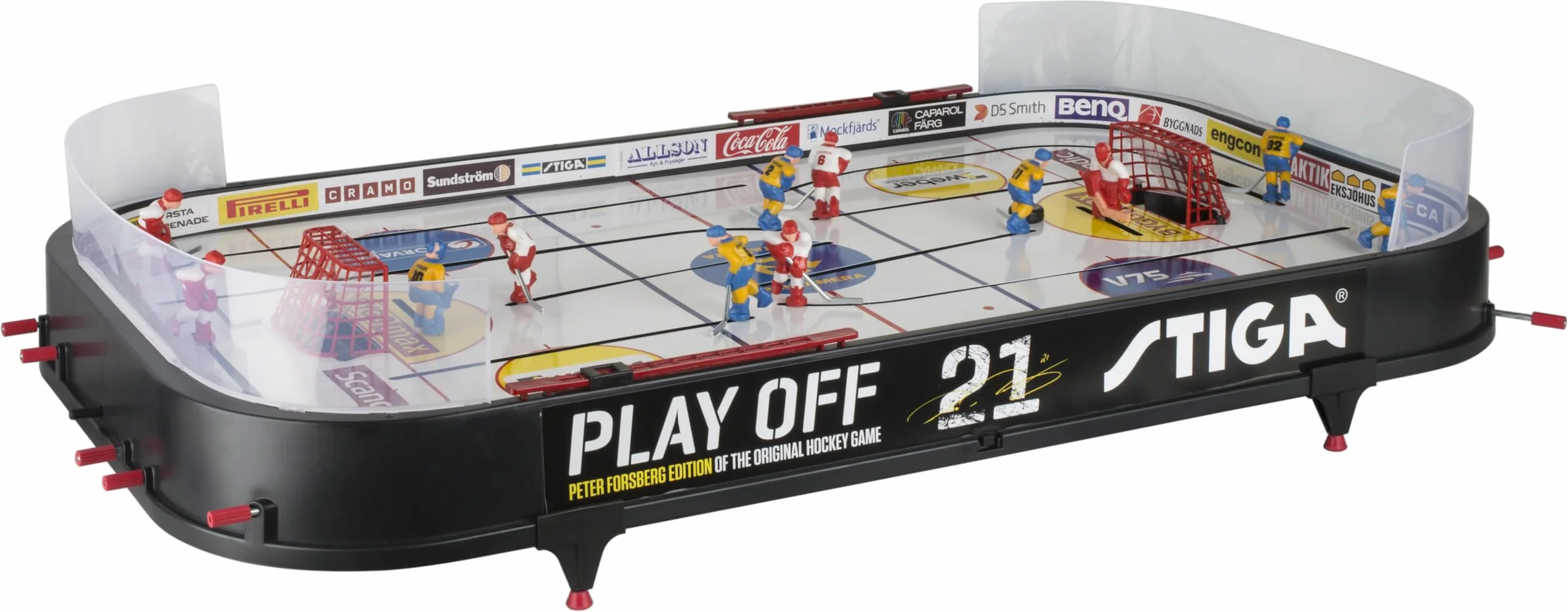 STIGA Play Off 21 Hockey Gioco da Tavolo - Versione Aggiornata, Facile da Assemblare, Dimensioni 96x50 cm, per 2 Giocatori, 2 Dischi Inclusi, Segnapunti Integrato – Idea Regalo per Tutta la Famiglia