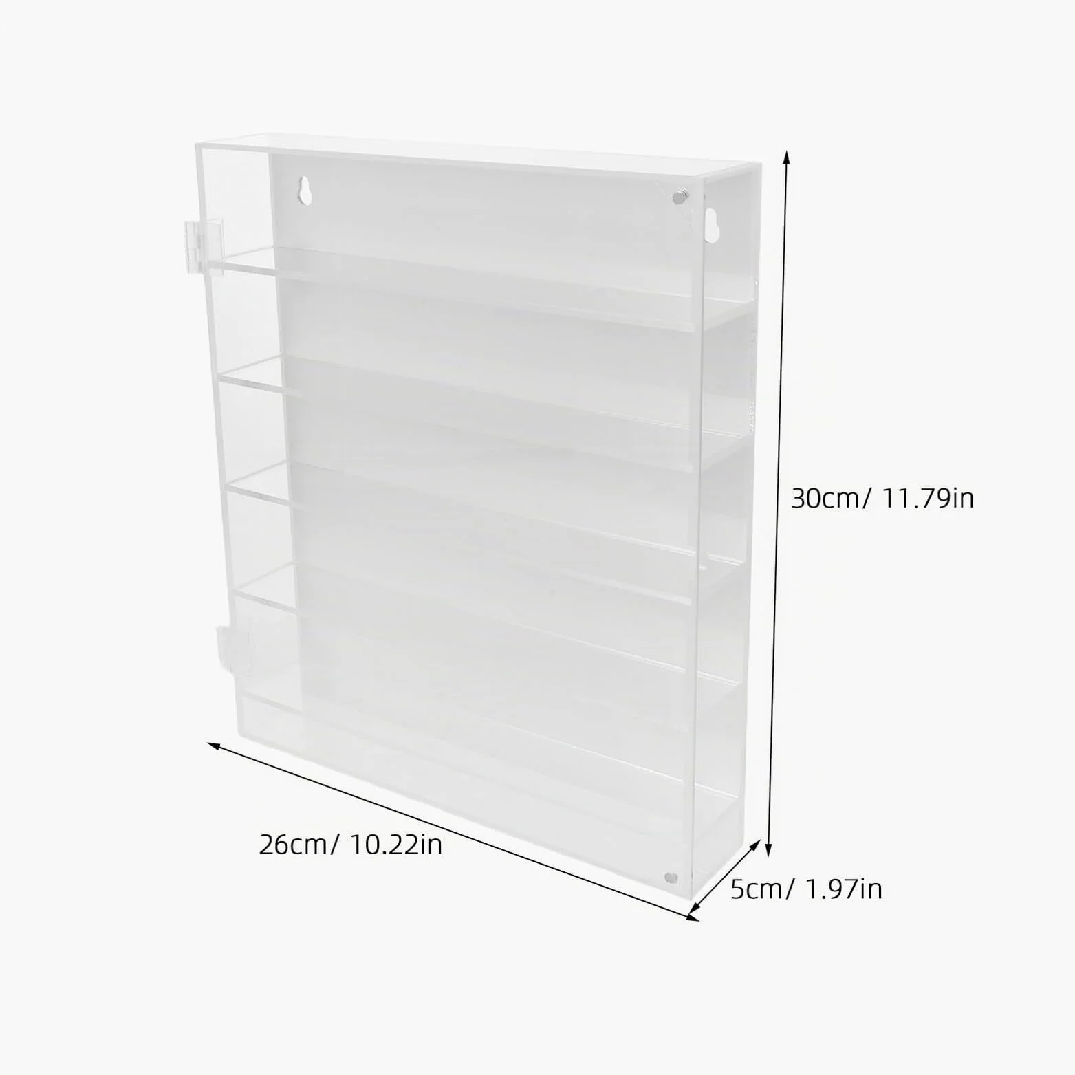 ERINGOGO Vetrina Espositiva in Acrilico Bianco a 5 Livelli per Modellini | Scomparti Individuali, Design Trasparente, Montaggio a Parete per Hobby Room