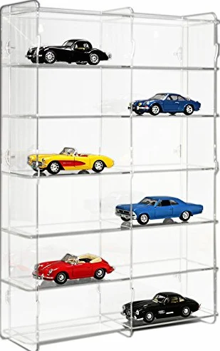 SORA Vetrina espositiva per modellini Auto in Scala 1:24 con Pannello Posteriore Trasparente