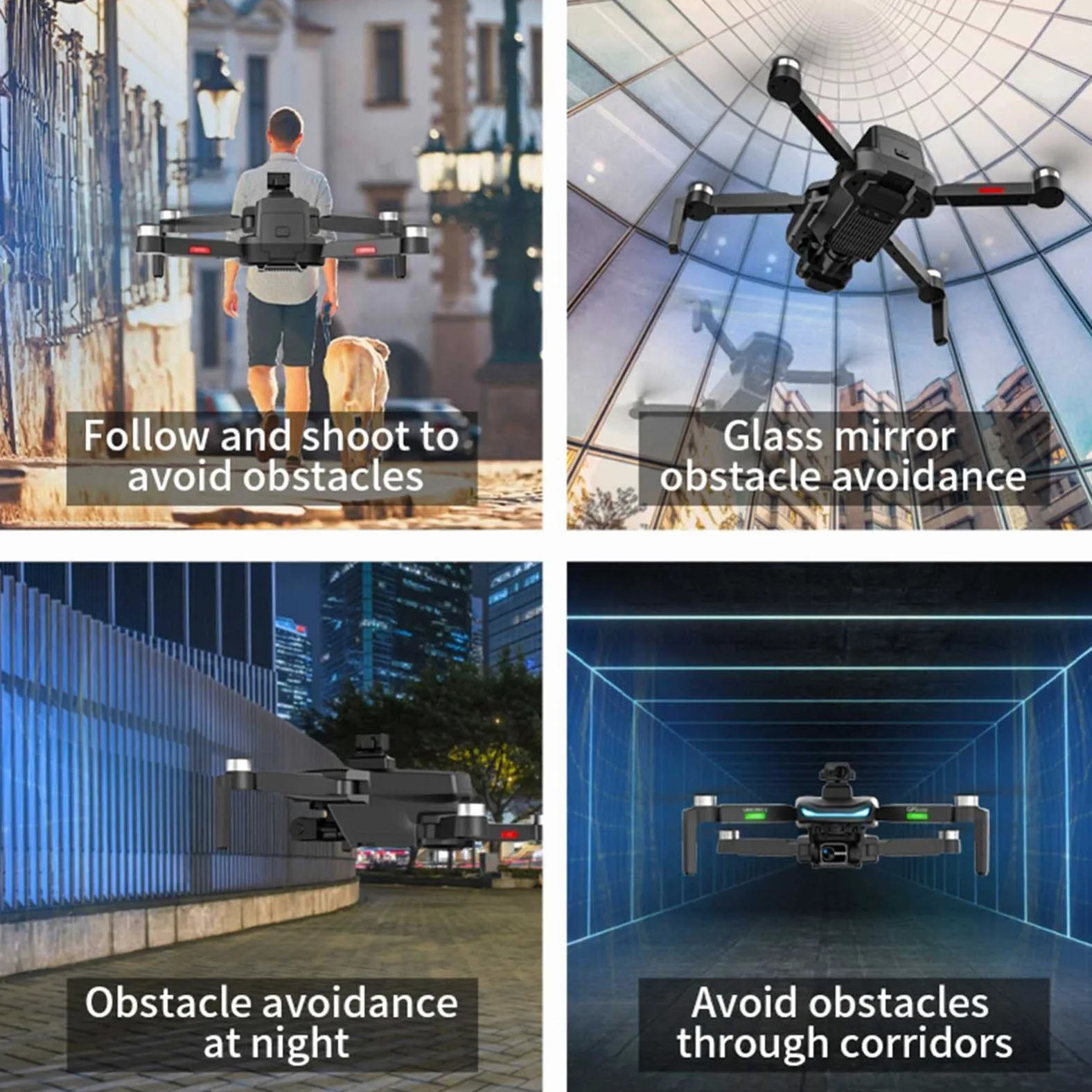 Drone con telecamere con Fotocamera per Adulti 4K, Fotocamera con Gimbal a 3 Assi Drone con Fotocamera, prevenzione degli Ostacoli, quadricottero Senza spazzole con Trasmissione 5G