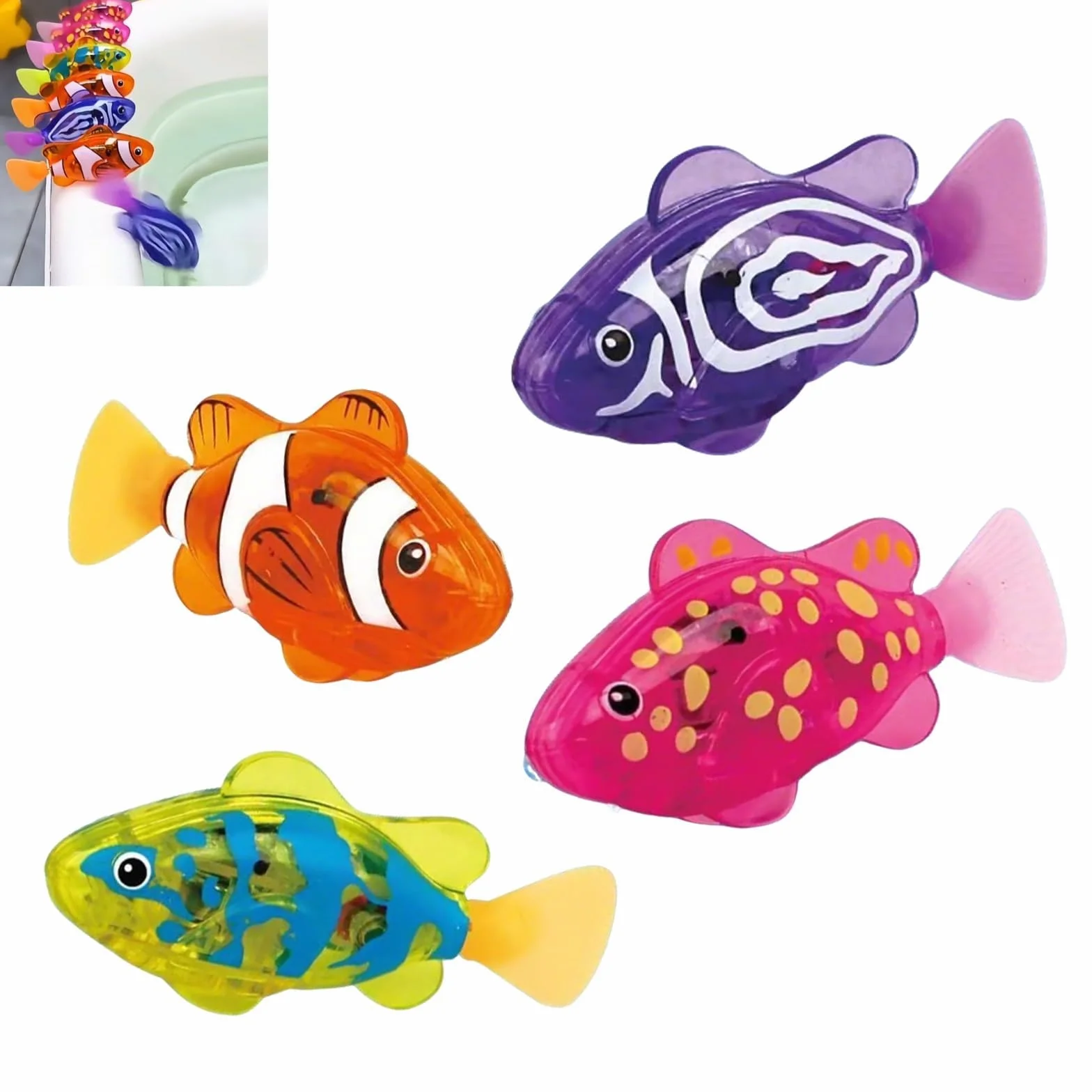 Pesci Magici Nuotanti, Giocattoli a forma di pesce per bambini, pesci robot giocattolo, pesci elettronici da compagnia, giocattoli interattivi e colorati per il bagnetto e la piscina