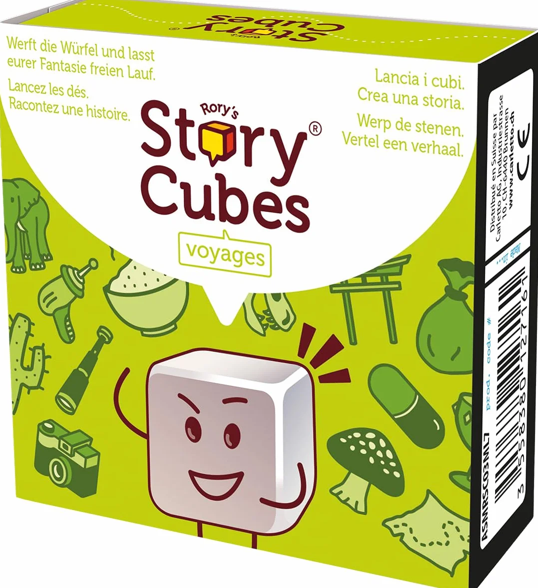 Asmodee, Rory's Story Cubes: Voyages, Zygomatic, gioco di famiglia, 1+ giocatore, dai 6+ anni, 20 minuti, gioco in tedesco, francese, italiano e olandese