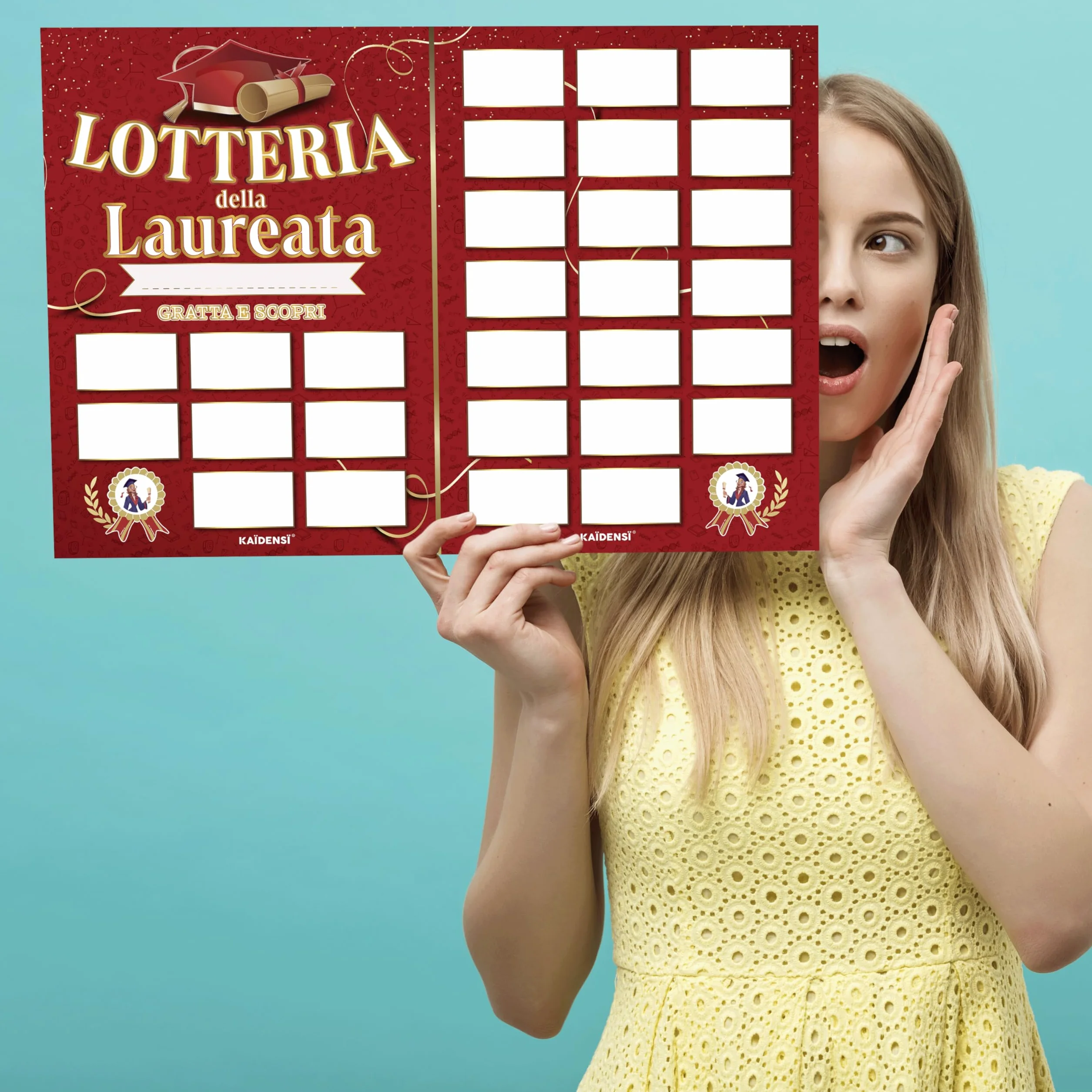 KAÏDENSÏ Regalo Laurea Donna - Gioco Gratta e Vinci Personalizzato - Scherzi Regali Divertenti