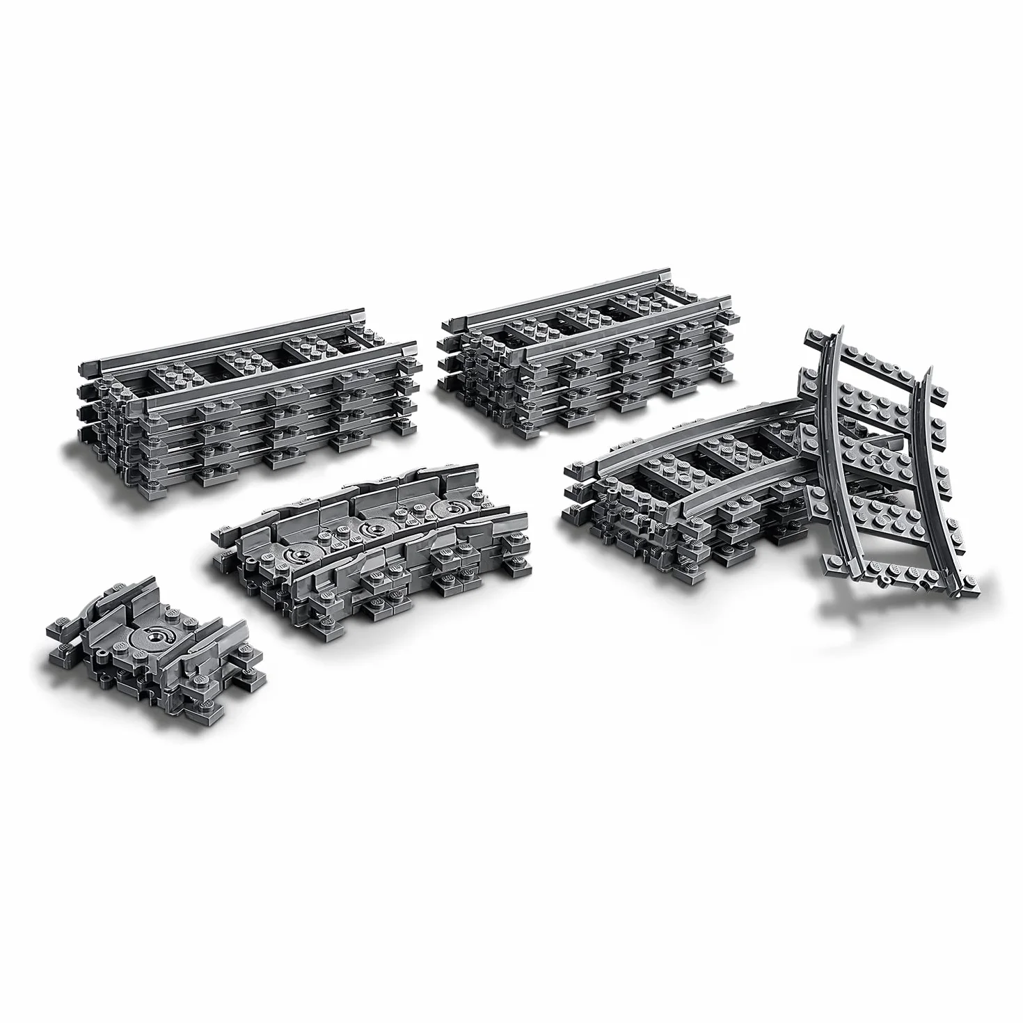 LEGO 60367 City Aereo Passeggeri, Grande Modellino di Aeroplano Giocattolo da Costruire & City Binari, Set con 20 Pezzi Accessori di Rotaie per Ampliare la Ferrovia del Treno Giocattolo