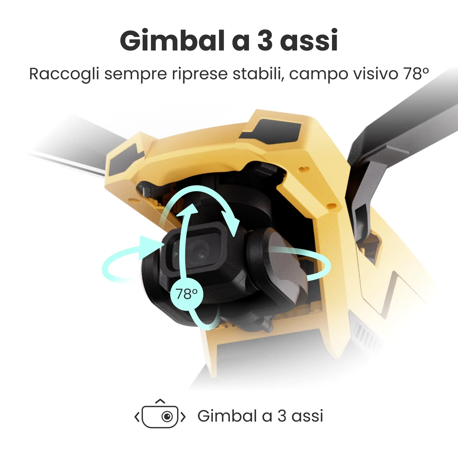 Falcon Mini Drone con Telecamera 4K per Adulti e Principianti, Design Bi-Copter, Volo Invertito, Velocità 16m/s, Trasmissione 10000ft, 34 Minuti di Volo, 249g