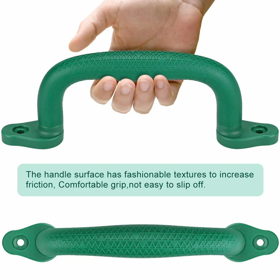 Dolibest Confezione da 8 Maniglie da Arrampicata, 18 cm, Antiscivolo, Solide, in plastica, per altalene, Set da Gioco, Parco Giochi, Bar per Scimmie, casa sull'albero, Letto a Castello, Verde