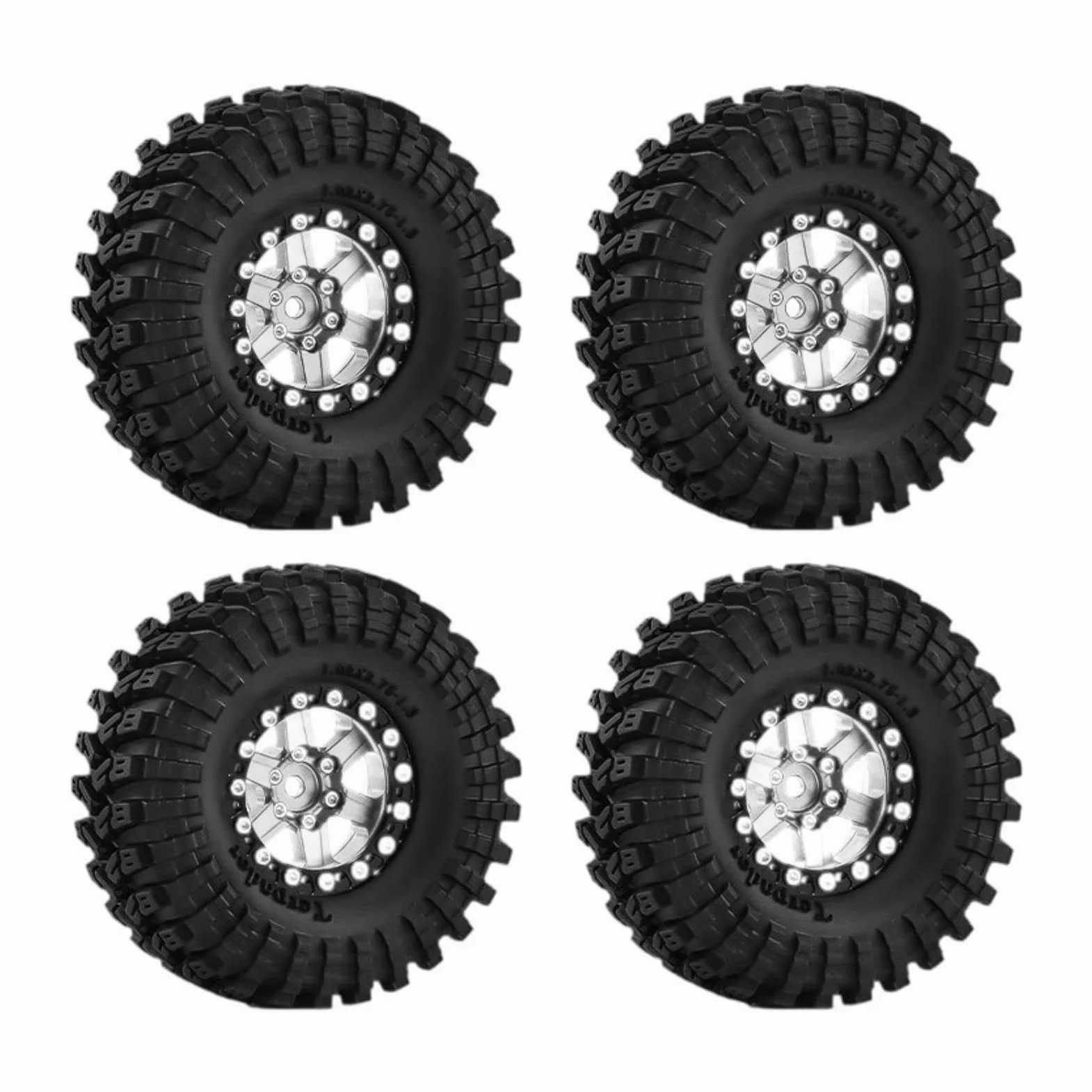 4 Pezzi Ruote Auto Giocattolo Pneumatici Parti Ricambio RC Resistenti in Alluminio Adatti per Modellismo Manutenzione Auto Radiocomandate, Argento
