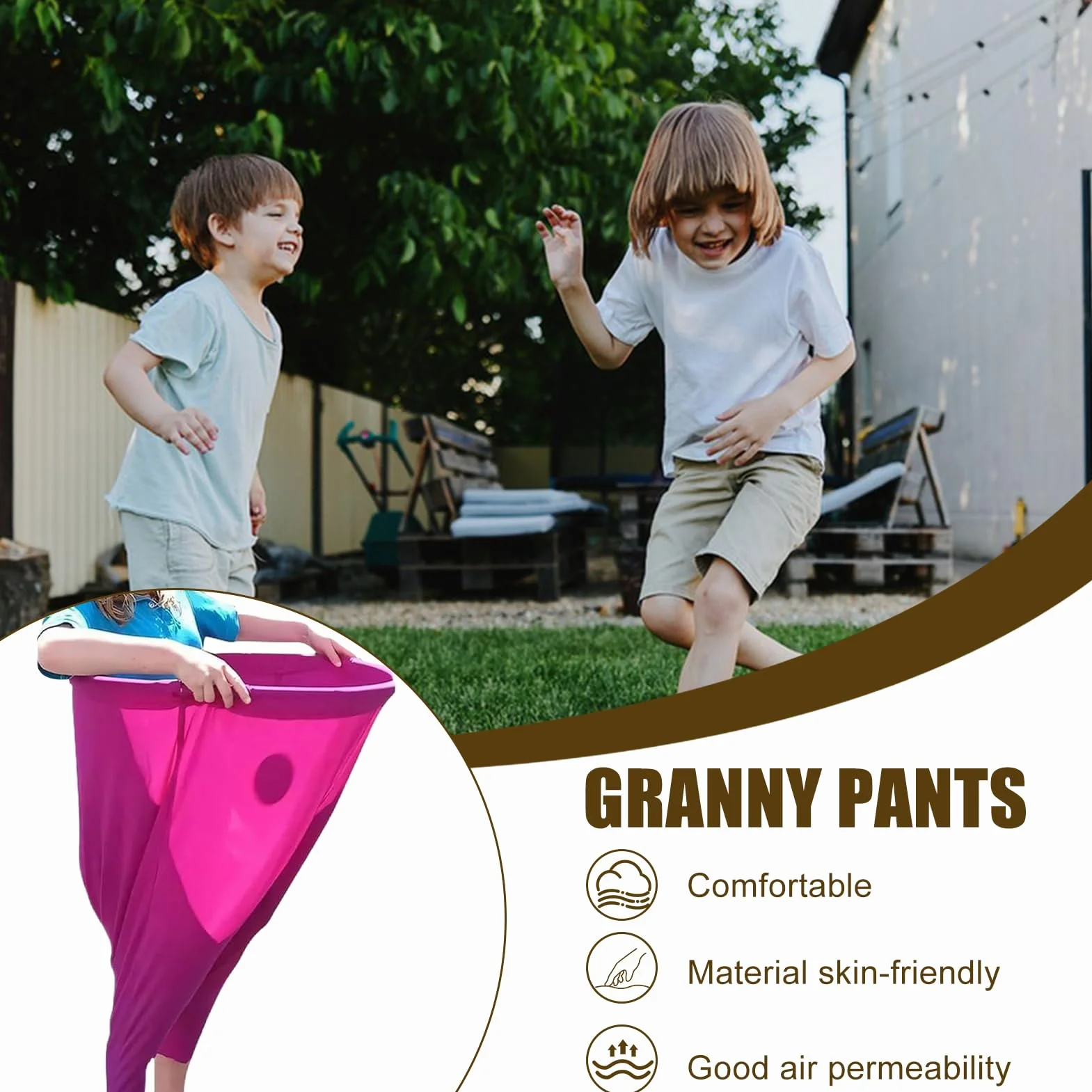 Granny Pants Yard Game Bambini, Set Di Giochi Di Cattura, Con 2 Palline Rimbalzanti E Pantaloni Elastici Giganti Divertenti Per Parchi Festival Raduni Familiari E Prati Scolastici