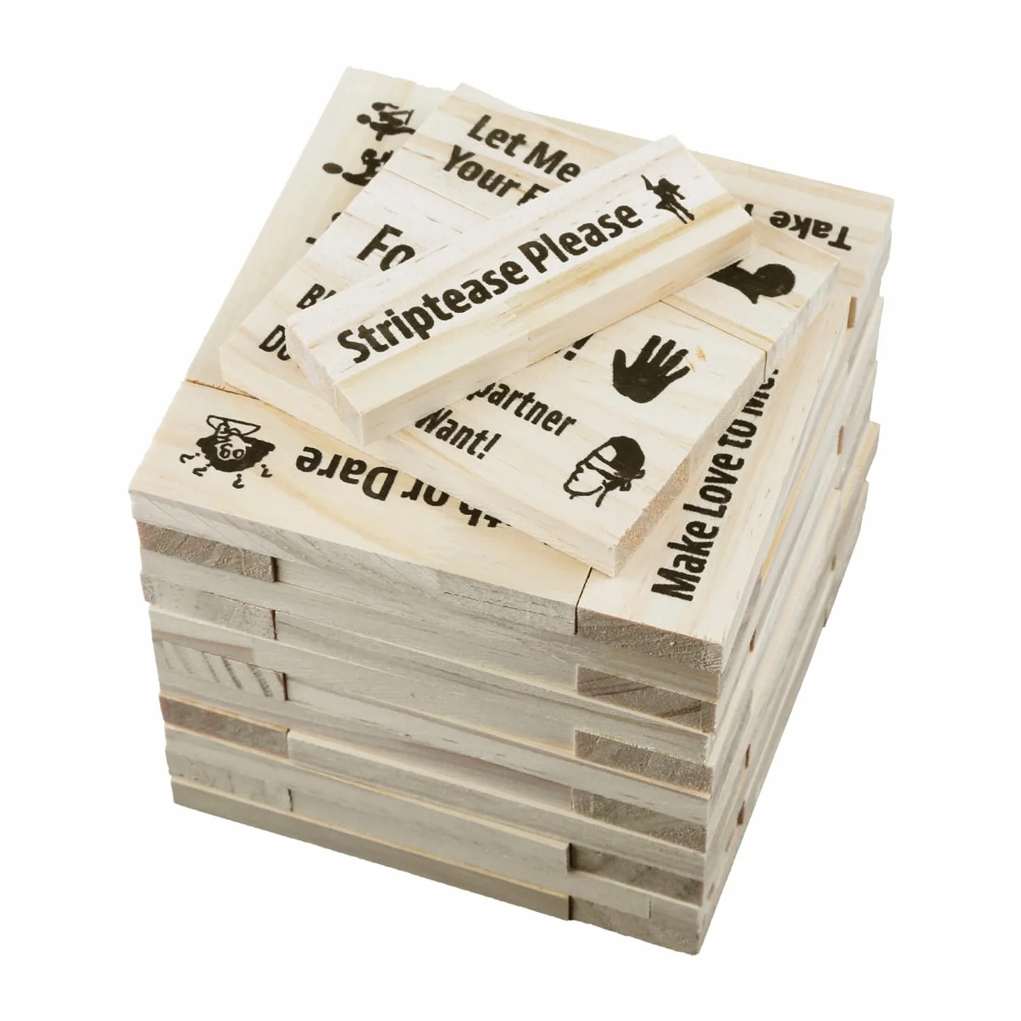 Gioco impilabile per coppie, appuntamento notturno, 48 pezzi, torre in legno, gioco romantico per adulti, divertente sfide intime, regalo per San Valentino, anniversario, serata accogliente