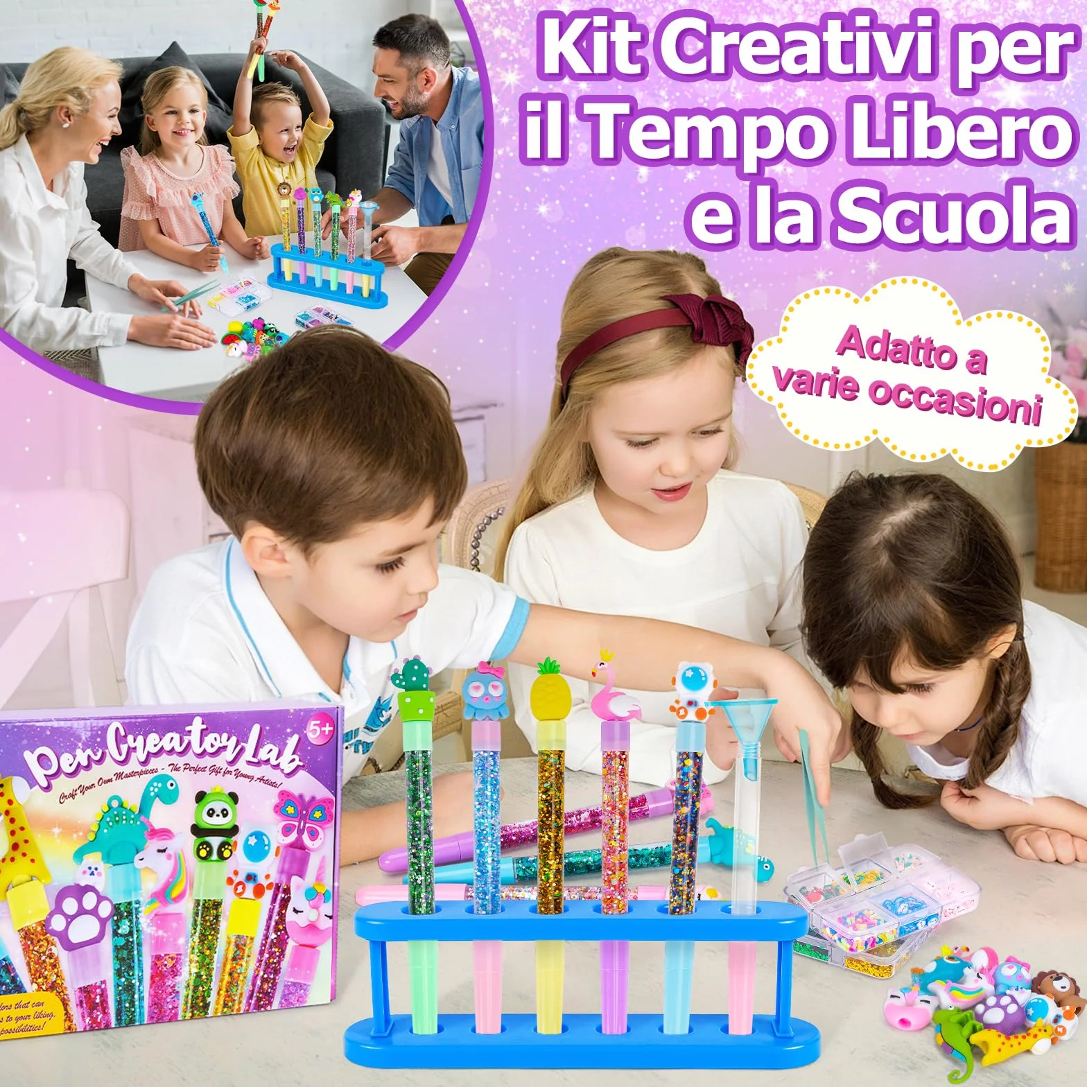 Kazzley Fabbrica delle Penne con 20 penne, Lavoretti Creativi per Bambino 6-10 Anni, Set di Cancelleria 5-12 Anni