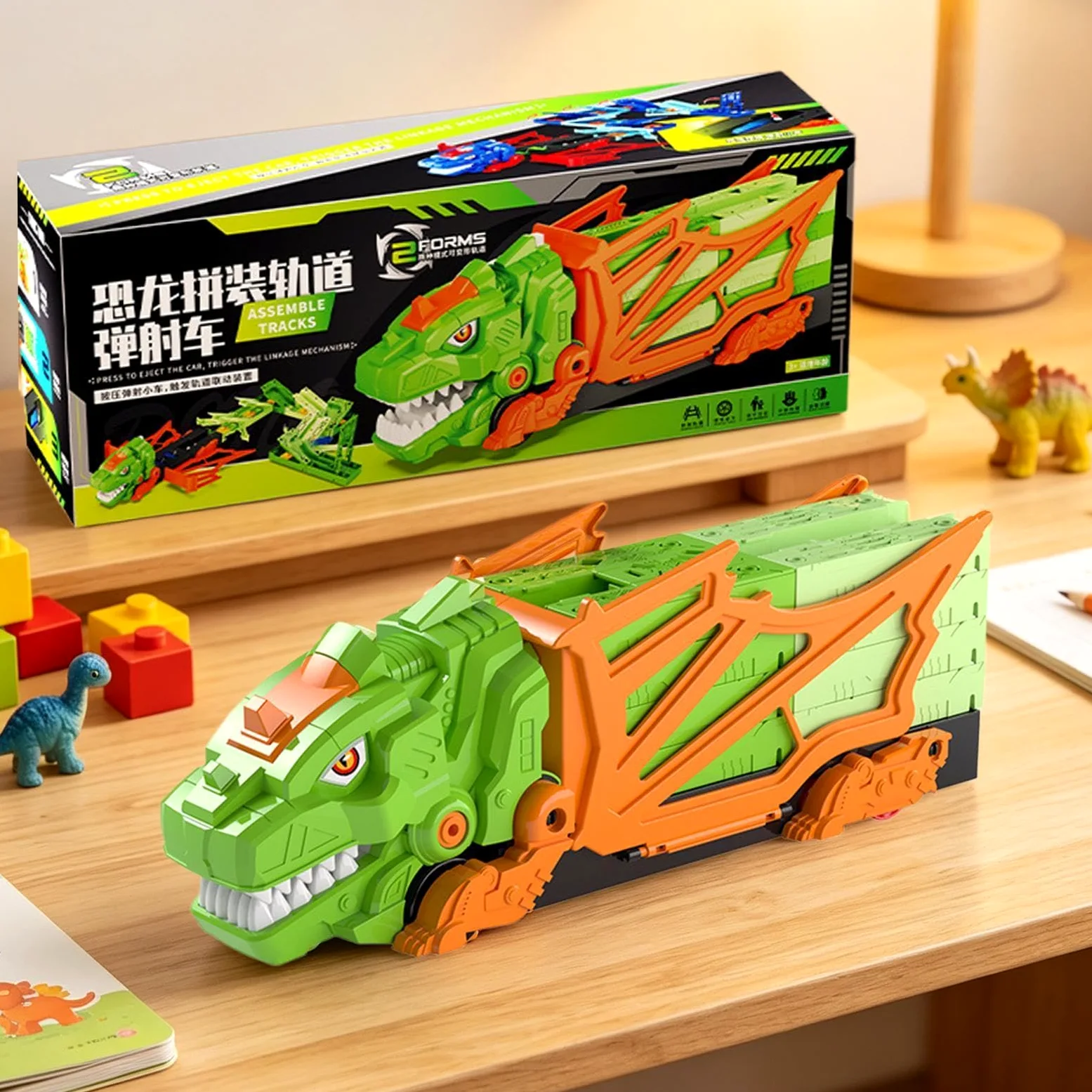 Generico Pista Auto Dinosauri Da Corsa Interattivo Flessibile DIY Educativo | Set Pista Macchinine Per Casa Viaggi Esterno Scuola Materna Asilo Interno Giardino Bambini E Bambine