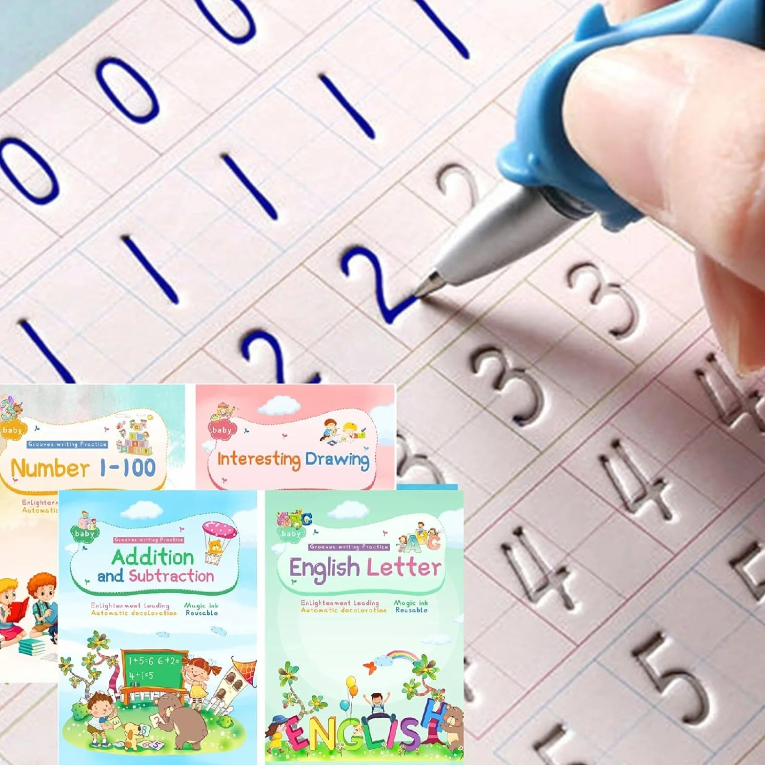 DigMonster quaderno inchiostro magico bambini riutilizzabile scanalature scrittura mano libro pratica