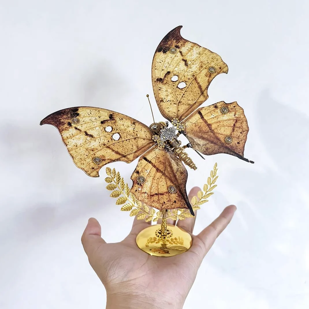 Puzzle 3D in metallo a forma di farfalla con occhio di pavone, kit di montaggio per modellini di farfalla con occhio di pavone, kit di modellini artistici per adulti, puzzle meccanico in