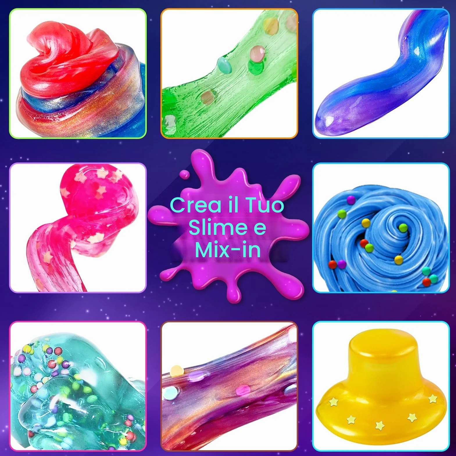 Galaxy DIY Slime Kit per Bambini 6-12, Laboratorio Creativo con Accessori