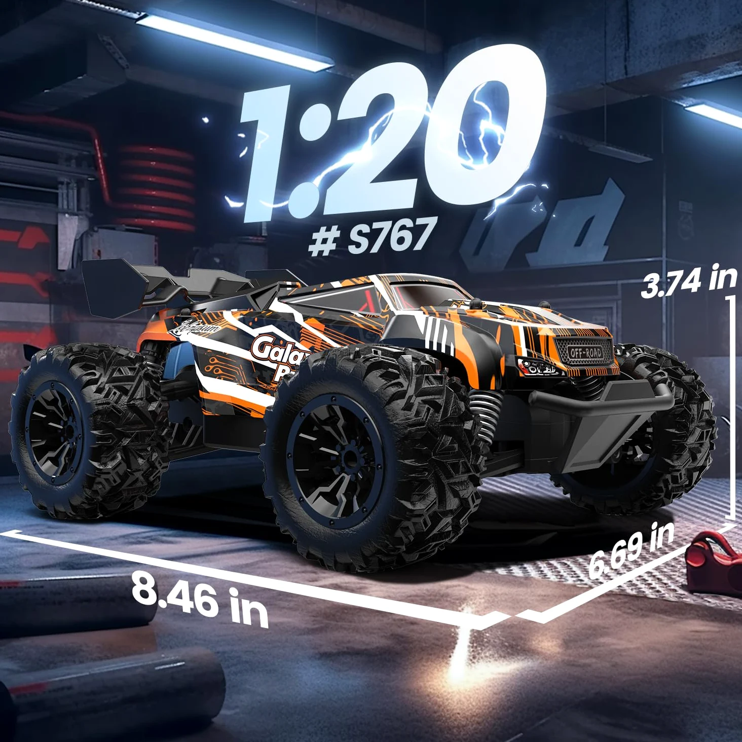 DEERC Auto telecomandata, auto radiocomandata, 2,4 GHz, con 2 batterie ricaricabili per 40 minuti di riproduzione, All Terrain Off-Road Monster Truck giocattolo per ragazzi bambini a partire dagli 8