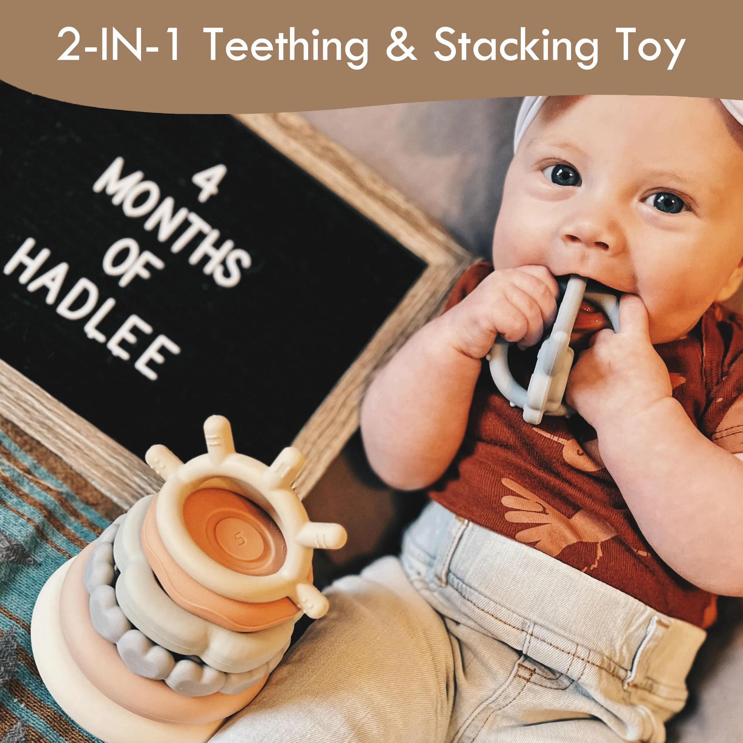 Moonkie Giochi Impilabili, Gioco Bambino Silicone, Giochi Dentizione Neonato, Torre Montessoriana, Giocattoli Educativi, Costruzioni per Bambini, Dentizione Super Morbide, Giochini Regalo, 7 Pezzi