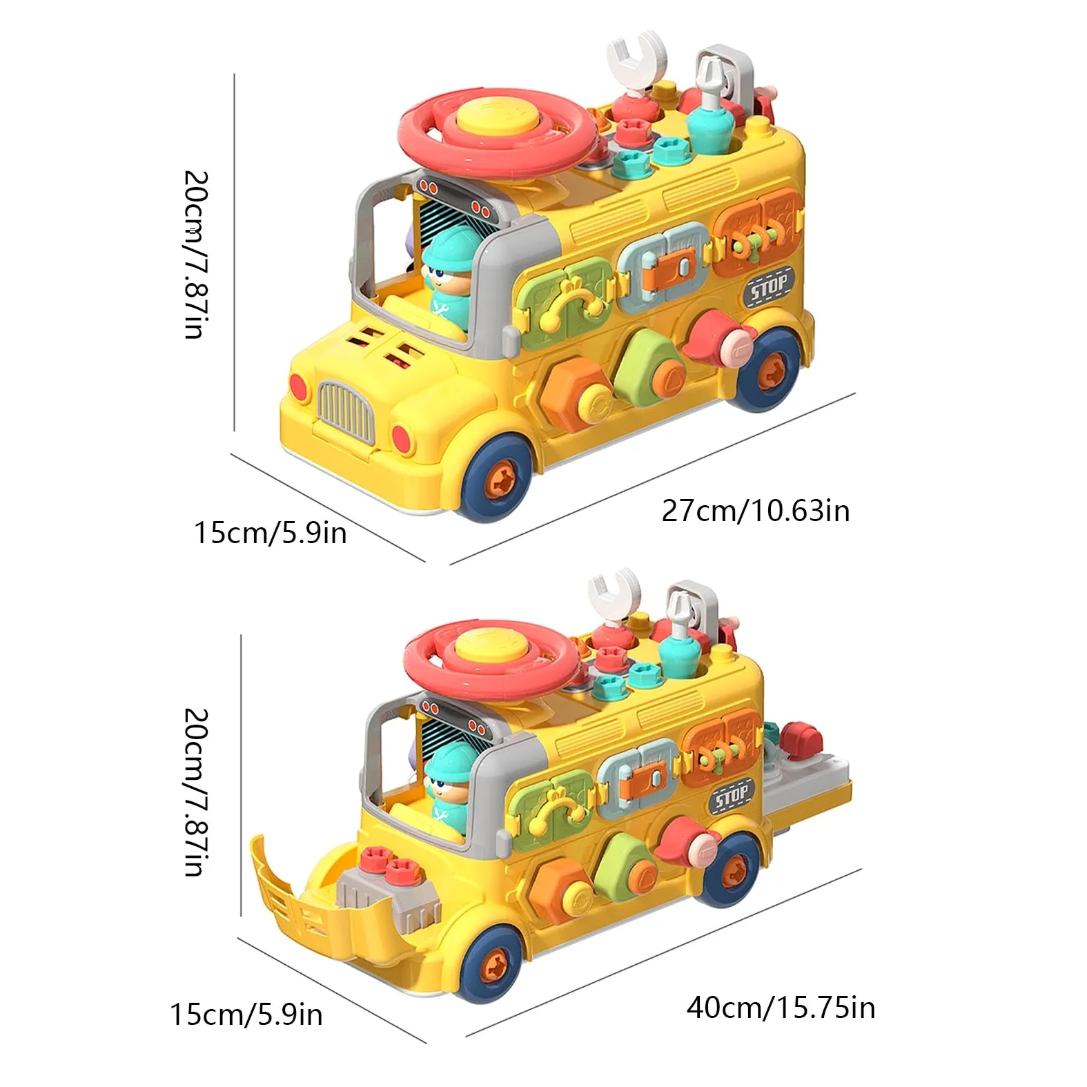 Cubo Occupato, cubo di attività per Bambini | Giocattoli | sensoriali da Viaggio a Forma di Autobus Cubo Occupato - Giocattolo per seggiolino Auto da Viaggio, cubo di attività, Giocatt