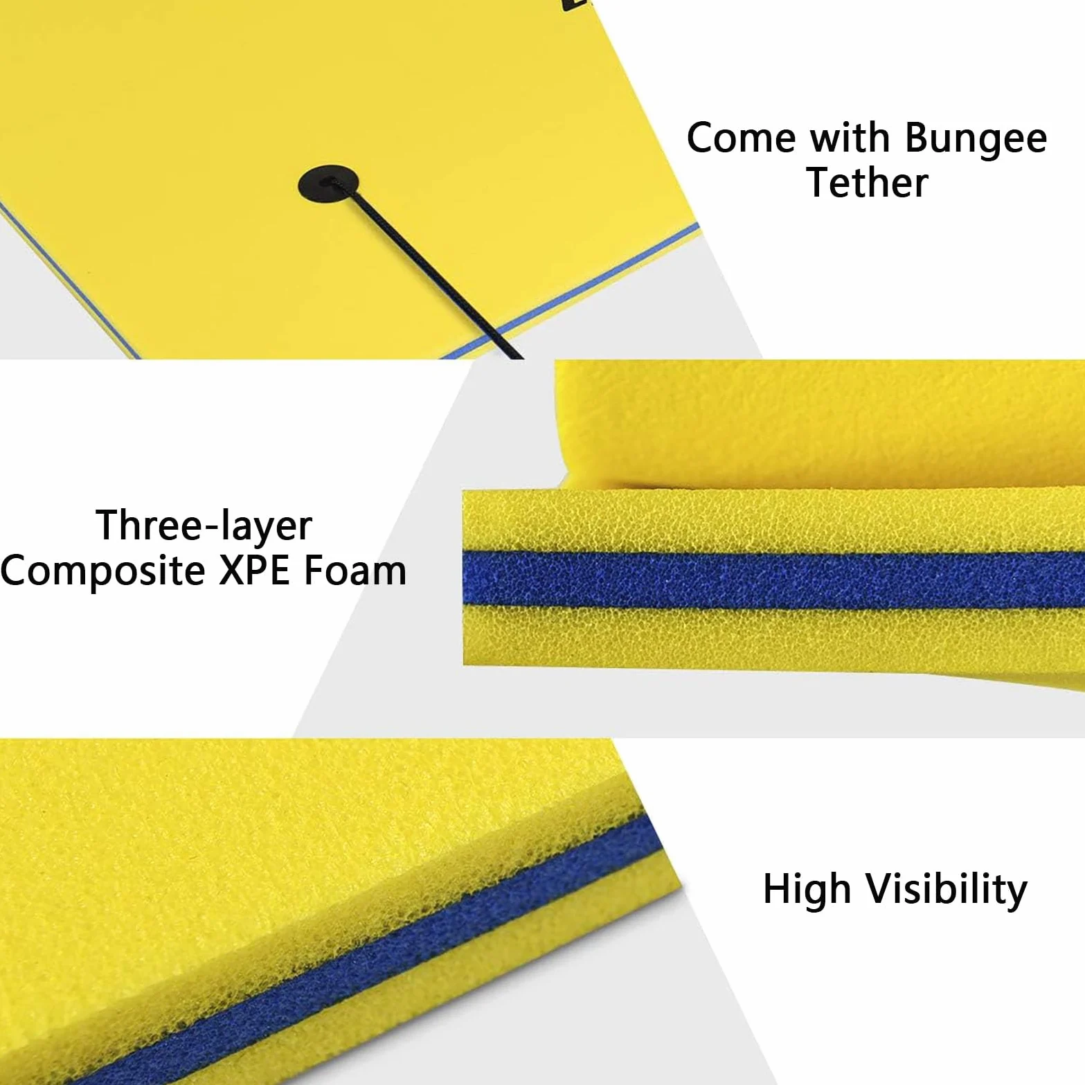 Tappeto Galleggiante, Tappeto d'Acqua Galleggiante Resistente agli Strappi per Lago, Tappeti Galleggianti per Piscina Ricreativa, Spiaggia, Lago, Disponibile, Adatto a più Utenti,Giallo,400x150x3.3cm