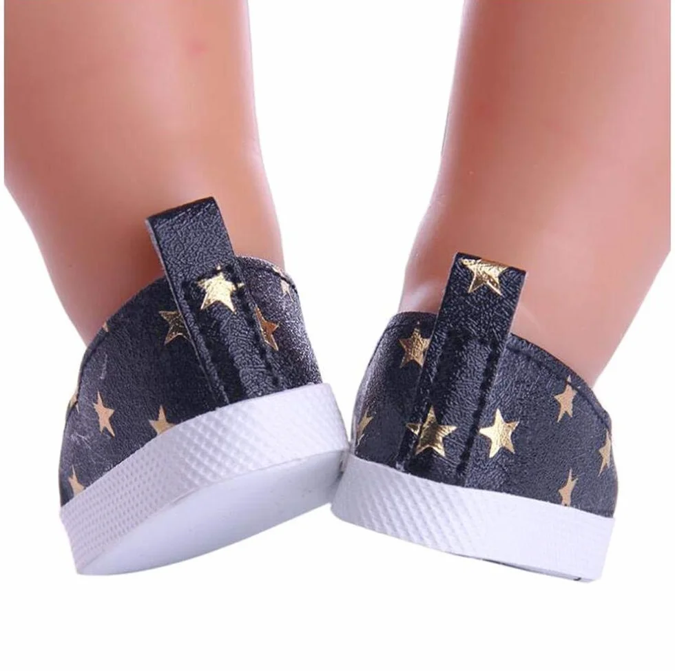 Scarpe da Bambola Scarpe da Ginnastica Casual per bambole American Girl / New Born Baby Modello a stella da 18 pollici