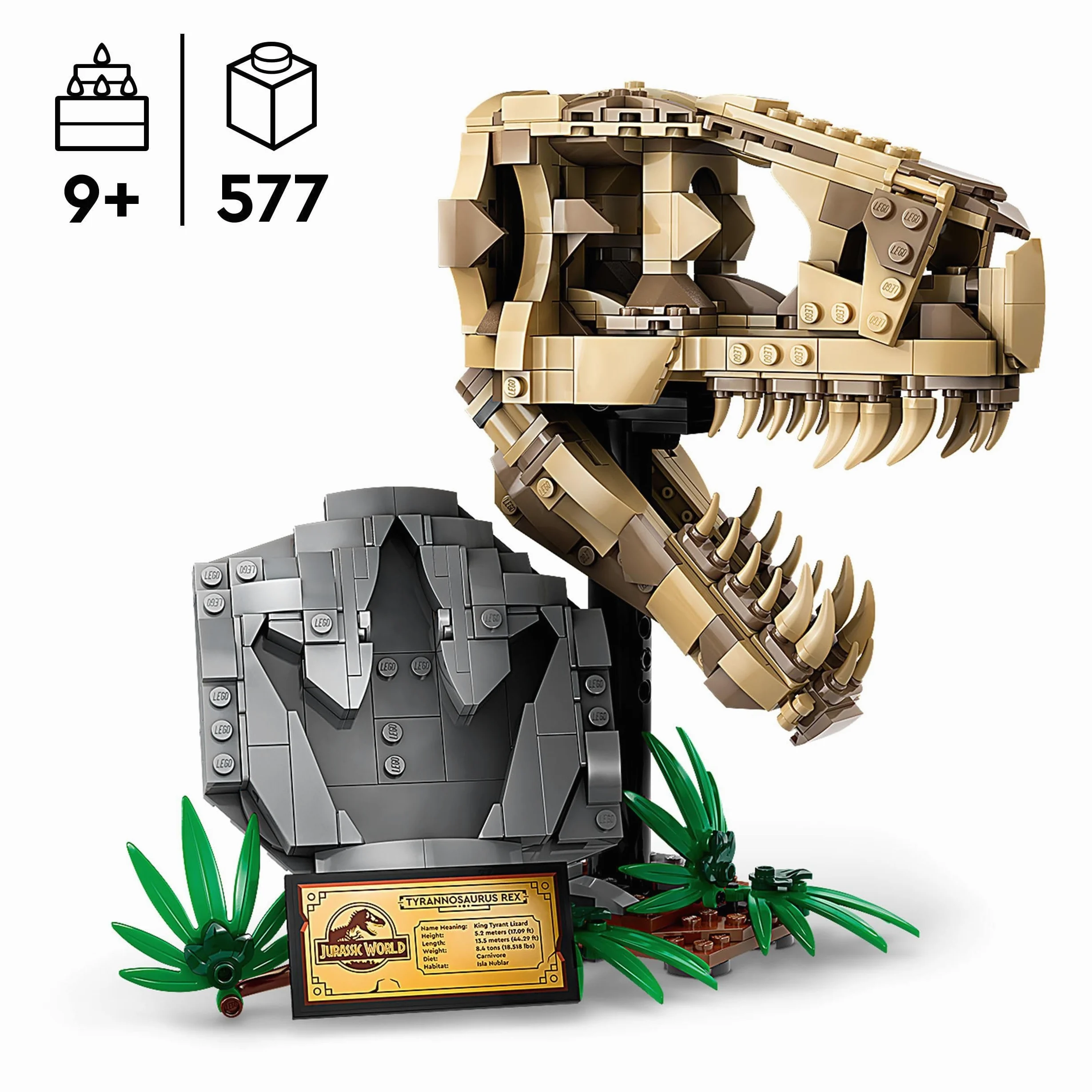 LEGO Jurassic World Fossili di Dinosauro: Teschio di T. Rex Giocattolo, Giochi per Bambini e Bambine da 9 Anni in su Appassionati di Modelli di Dinosauri da Costruire, Kit con Fossile con Ossa 76964