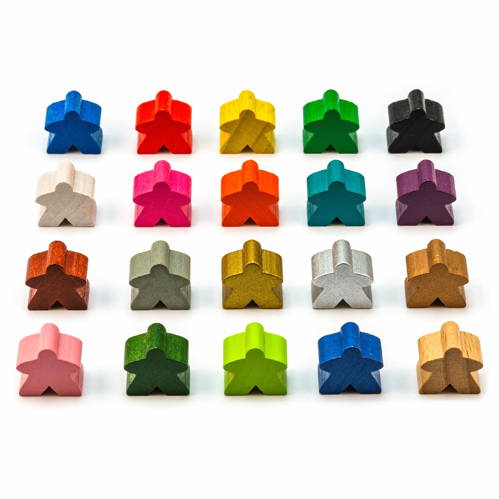 16 mm Meeple in legno adatto per Carcassonne (numero: 20 pezzi, colore: marrone)