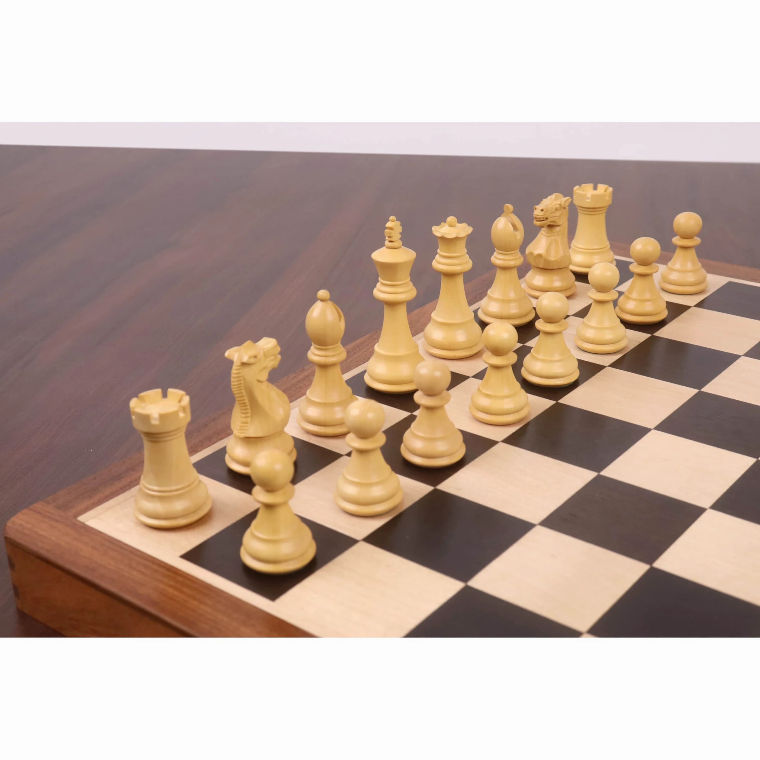 Royal Chess Mall- Set di scacchi da viaggio magnetico della serie Premier da 16 pollici- Scacchiera in legno di ebano e acero con pezzi in bosso ebanizzato
