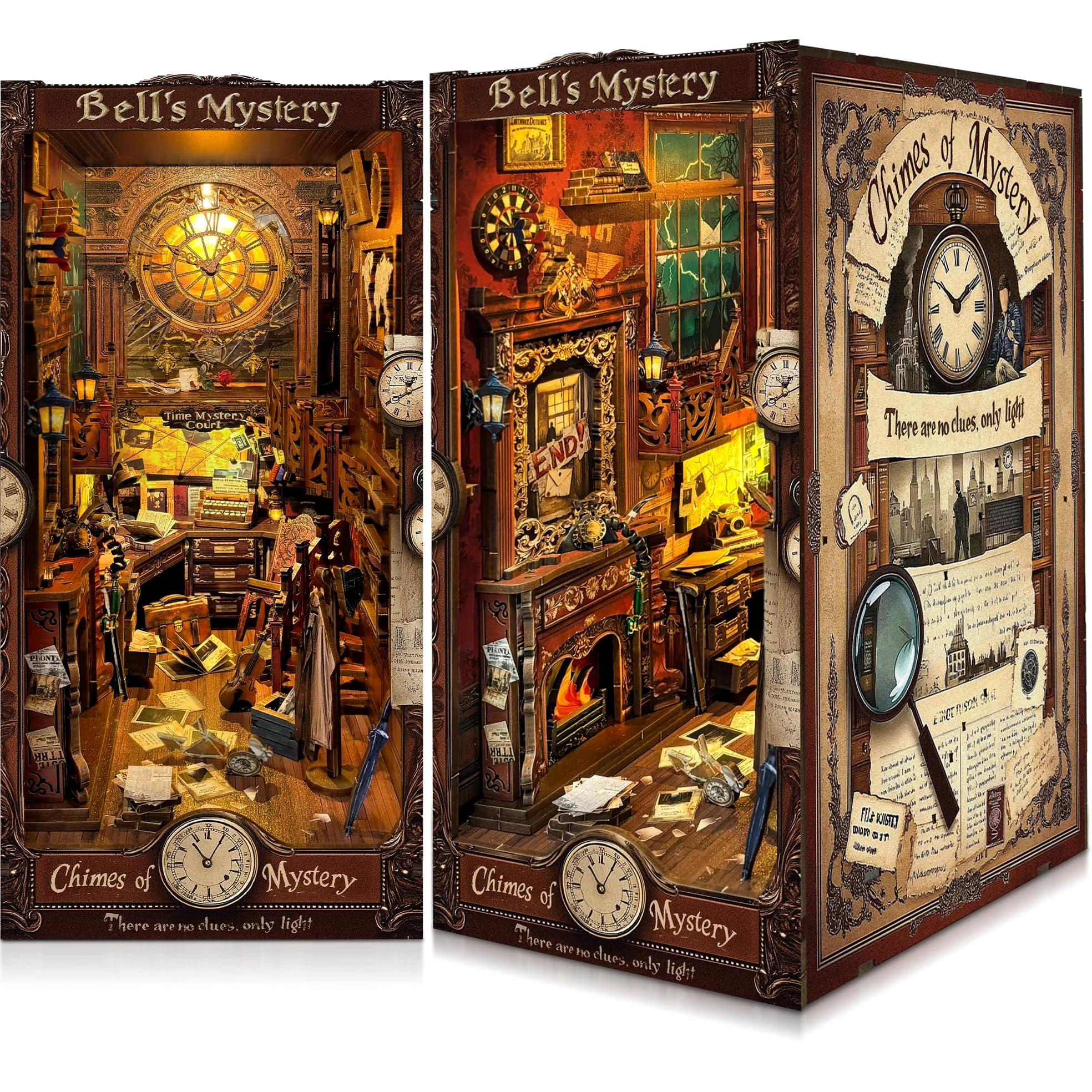CRIOLPO Kit Book Nook DIY per Adulti - Casa in Miniatura con Luci LED da Montare, Modellismo 3D Creativo per Decorare Librerie - Regalo Originale per Appassionati di Fai da Te