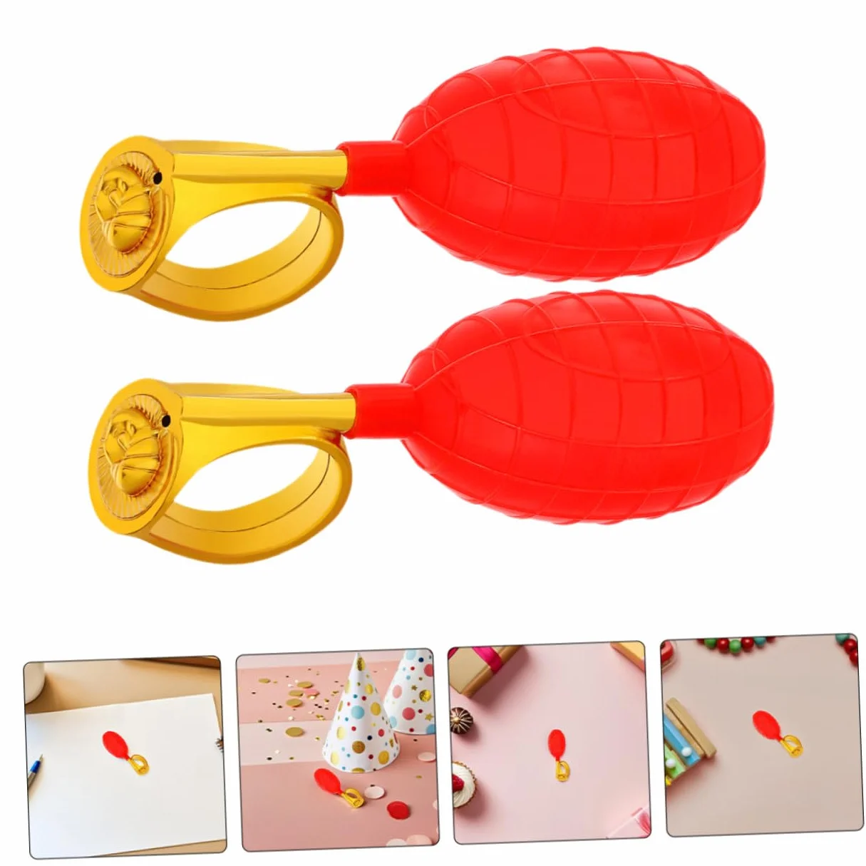 Hohopeti 16 Pezzi Anelli Spray Scherzi Acqua Rossi in Plastica Resistenti per Feste, Giochi del Pesce D'aprile e Intrattenimento Estivo e Adulti