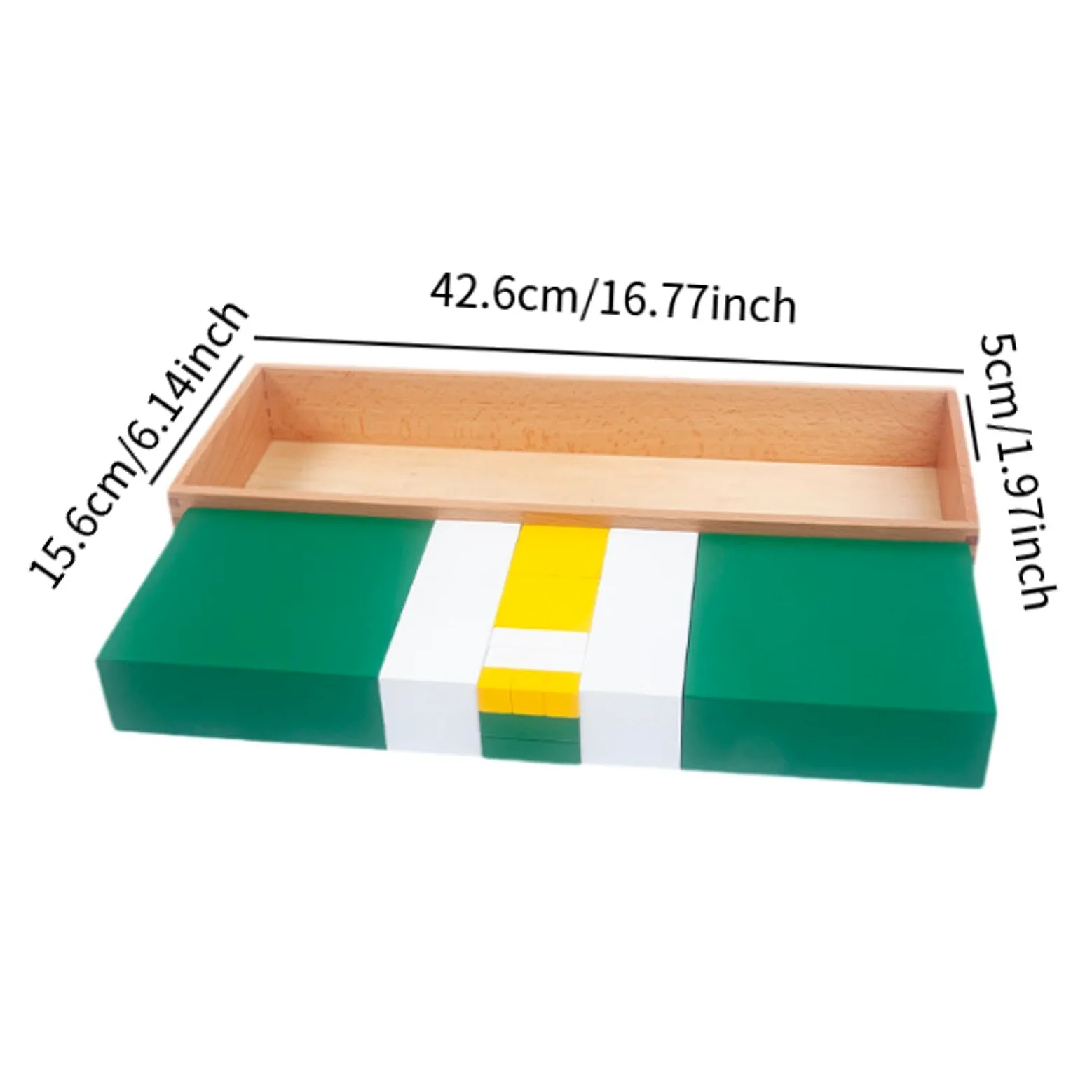 Cubo Binomiale, Giocattoli Sensoriali Educativi, Blocchi di Legno per Bambini, 42,6x15,6x5 cm