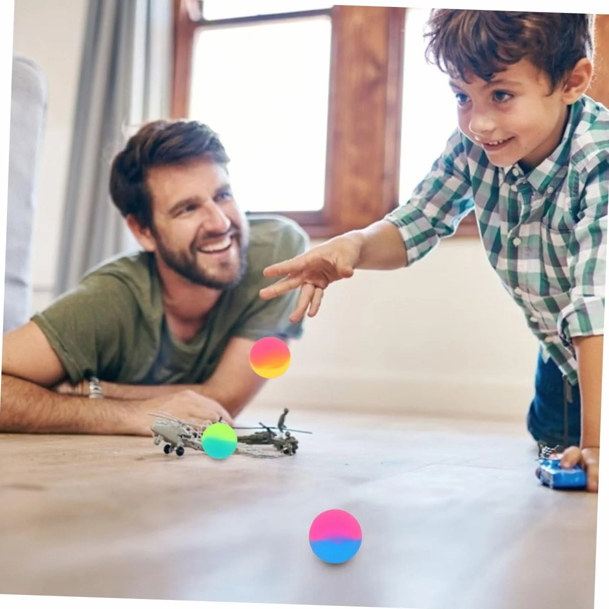 Toyvian 18 Palline di Gomma Rimbalzanti per da 45 Mm Palline Rimbalzanti Multicolori Bomboniere per Feste di Natale Parchi Giochi All'Aperto Premi Scolastici Premi in Classe