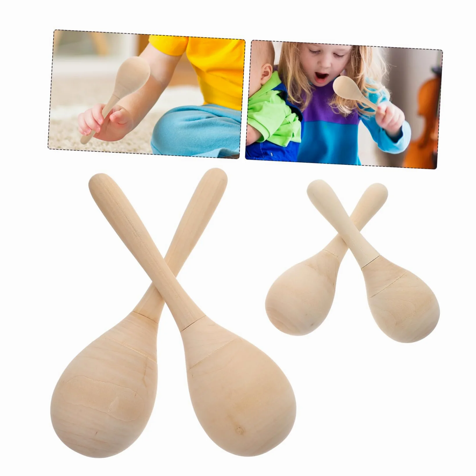 Abaodam Maracas in Legno Fai da Te 12 Pezzi, Giocattolo Musicale per Ragazzo Ragazza Piccoli, Dimensioni Compatte, Strumento Musicale per Feste, Facile da Colorare, per Casa, Scuola