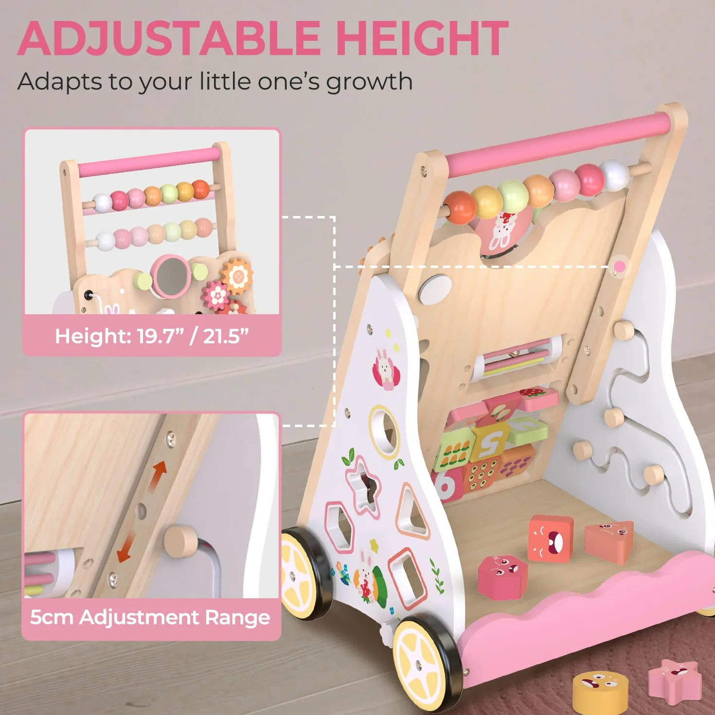 Giocattolo scorrevole in legno per imparare a camminare per bambini BPW668