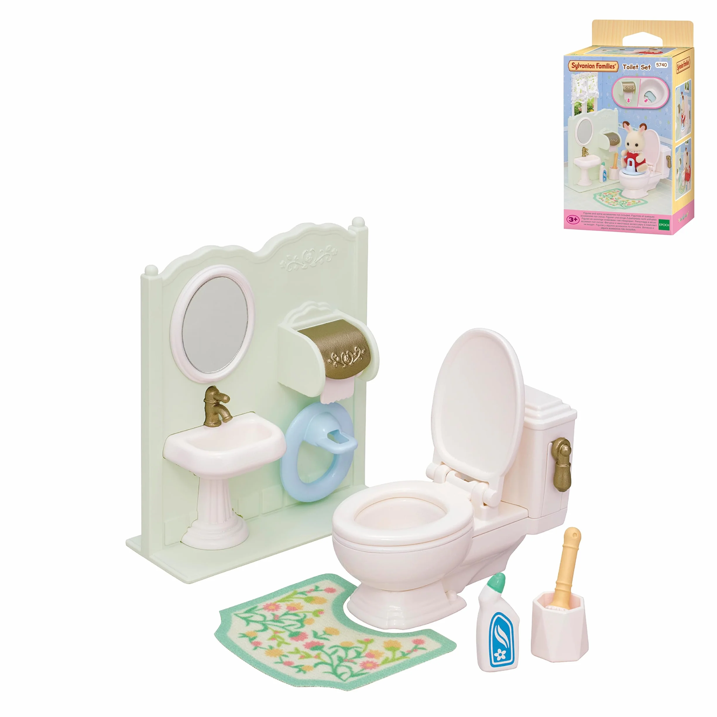 Sylvanian Families - Set Accessori Toilette Completo – Mobili e Dettagli Interattivi per Case delle Bambole – Modello 5740