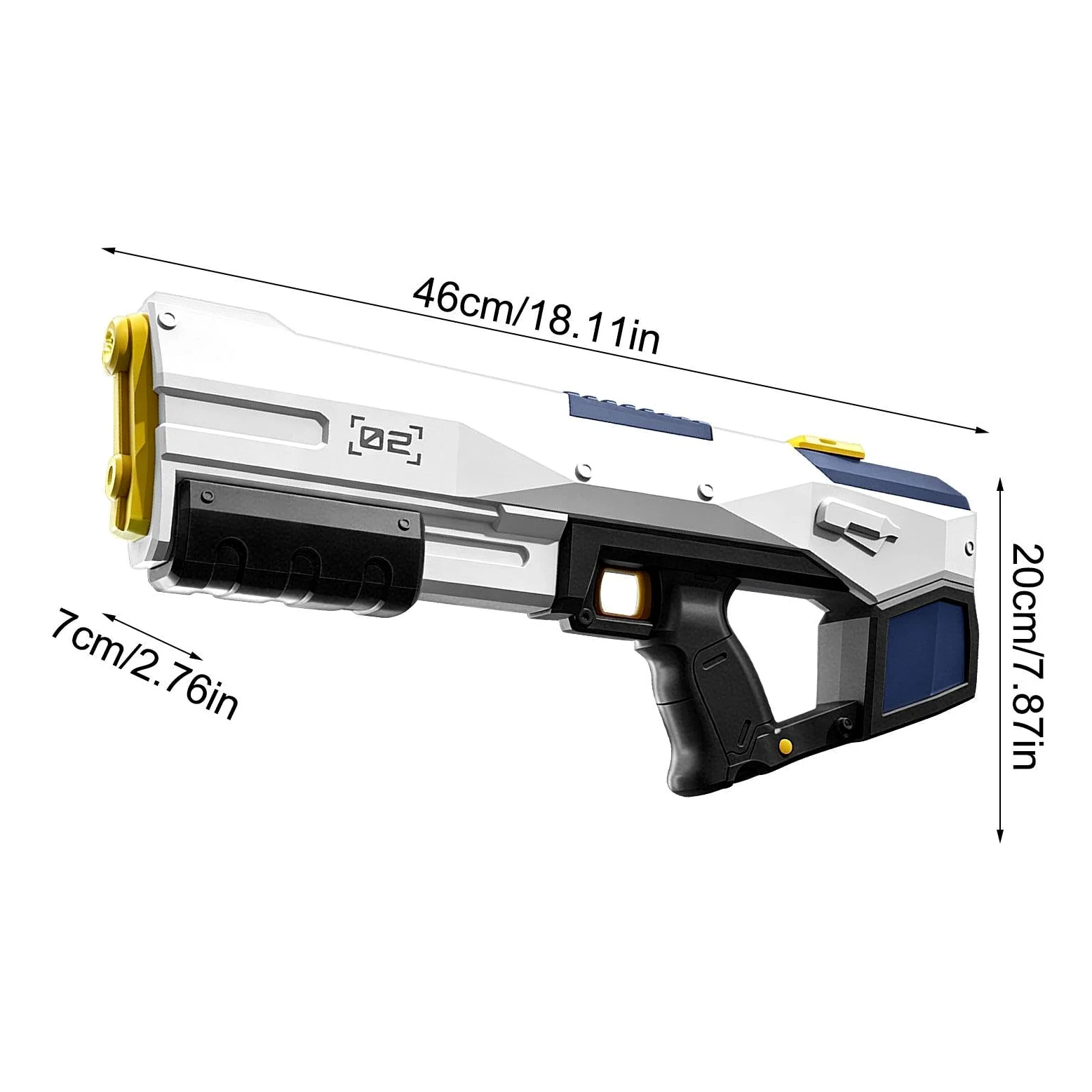 Pistola ad Acqua Elettrica a Grande Capacità e Lunga Gittata | Giochi d'acqua per piscina esterna per Cortile, Spiaggia, Piscina, Viaggio, Vacanza, , Prato, Campeggio,
