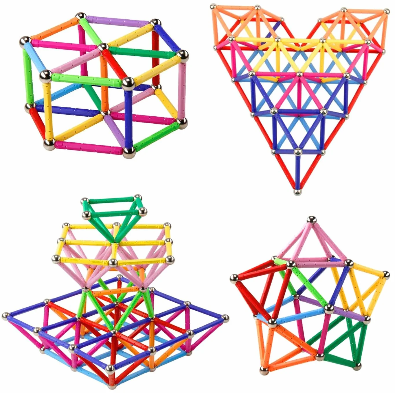 Puzzle blocchi magnetici 220 pezzi kit costruzione educativi per bambini gioco impilabile mattoni e bastoncini