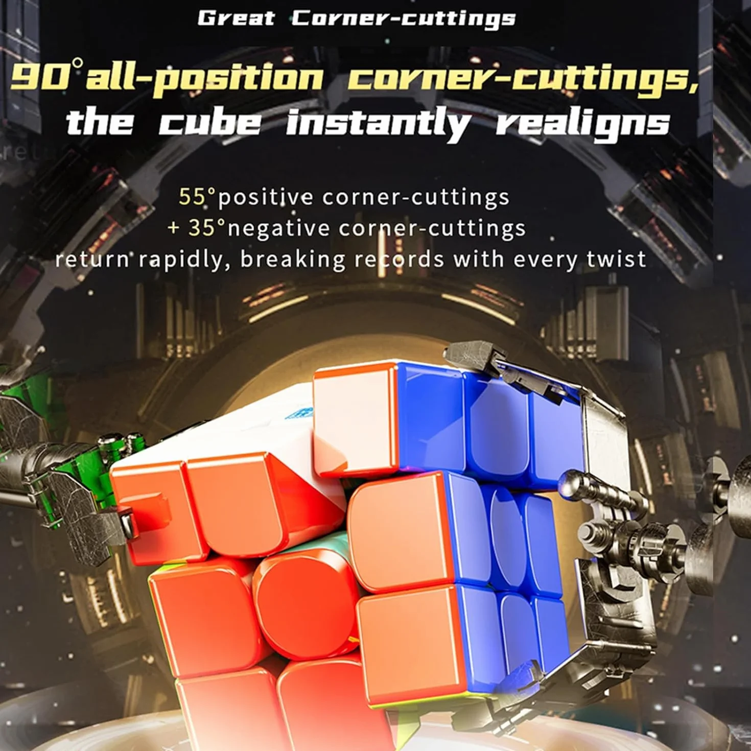 Moyu RS3M V5 2023 Cubo di Velocità 3x3 Magnetico con Doppia Regolazione, Puzzle 3x3 Professionale Senza Adesivi, Cubo Speedcube Magnetico Master, Regalo per Appassionati di Cubo